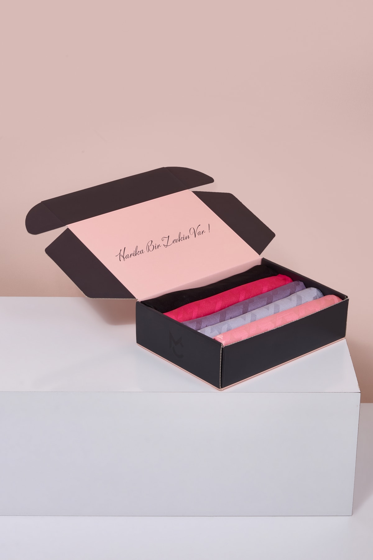Parlak Jakar Şal - Kazayağı Desen Color Box