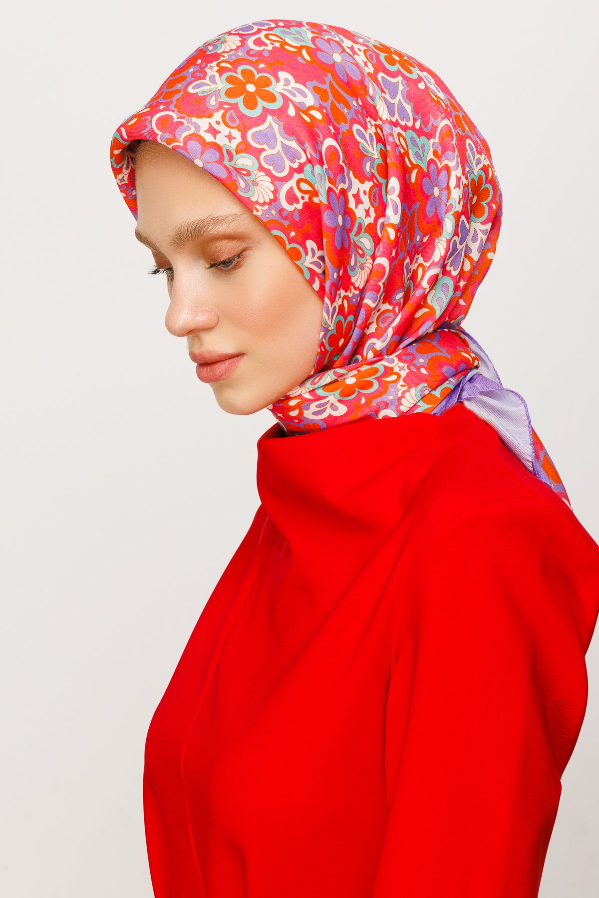 Daisy Pattern Digital Soft Scarf - Candy