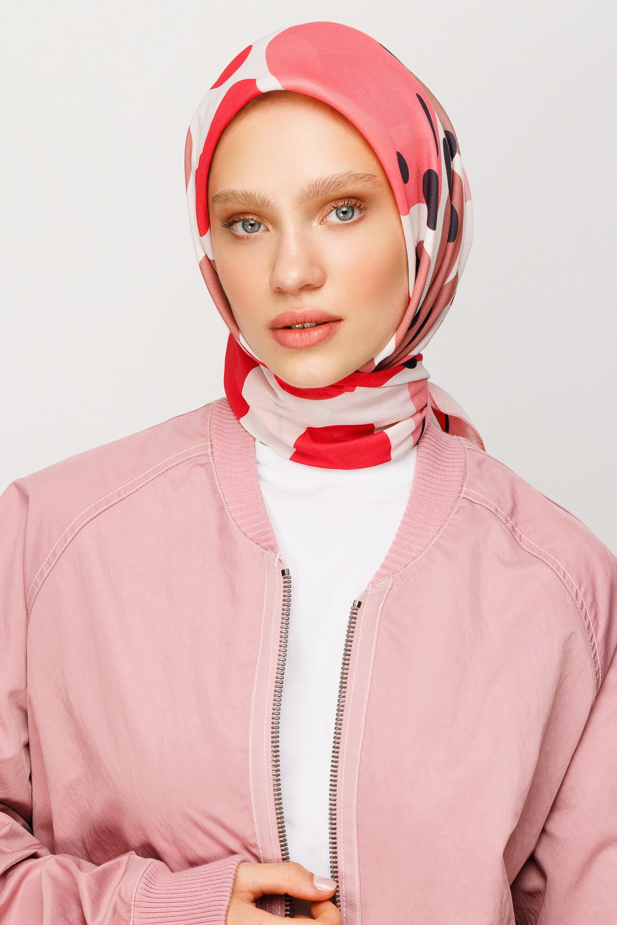 Bloom Pattern Digital Soft Scarf - Powder