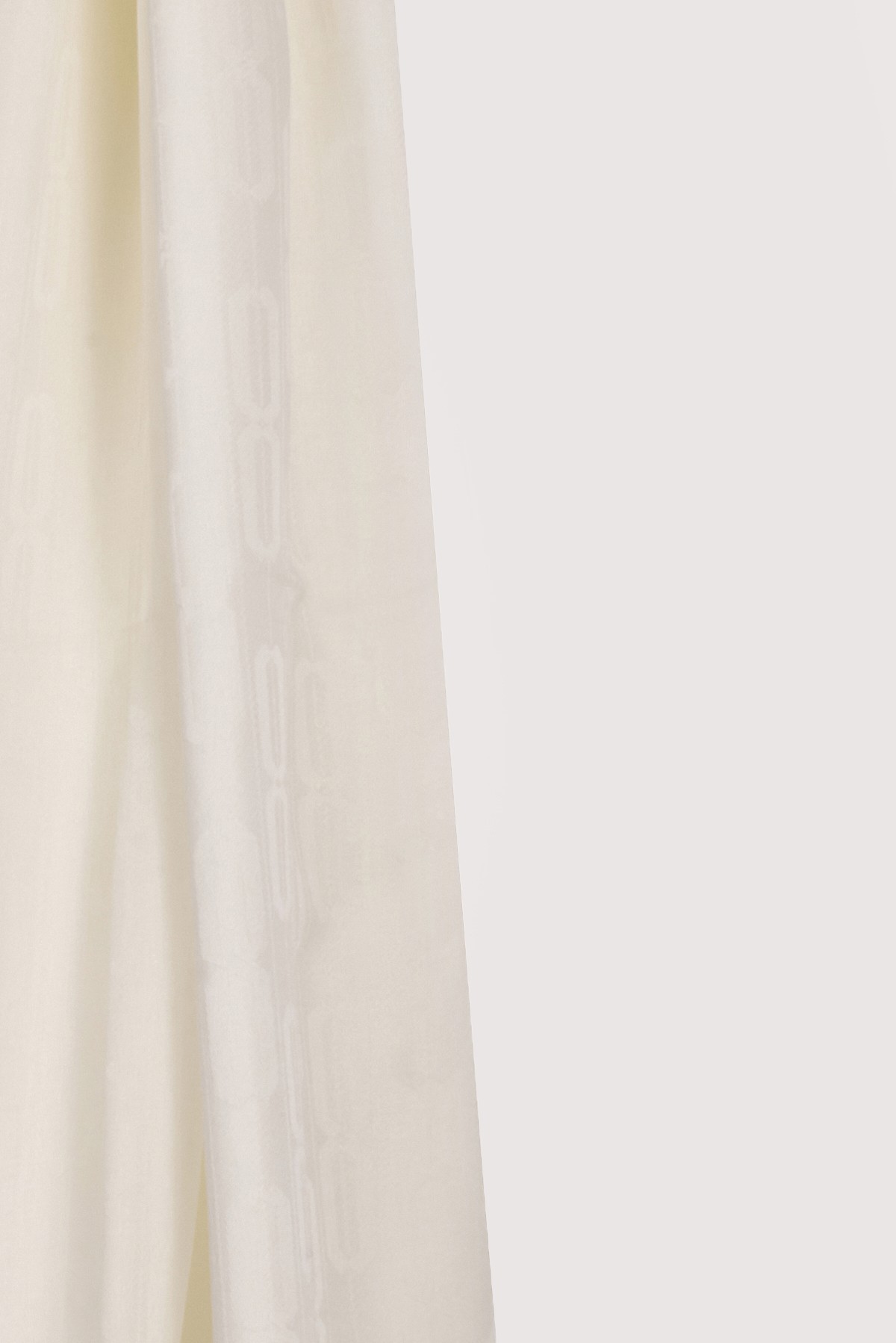 Chain Pattern Cotton Jacquard Shawl - Ecru