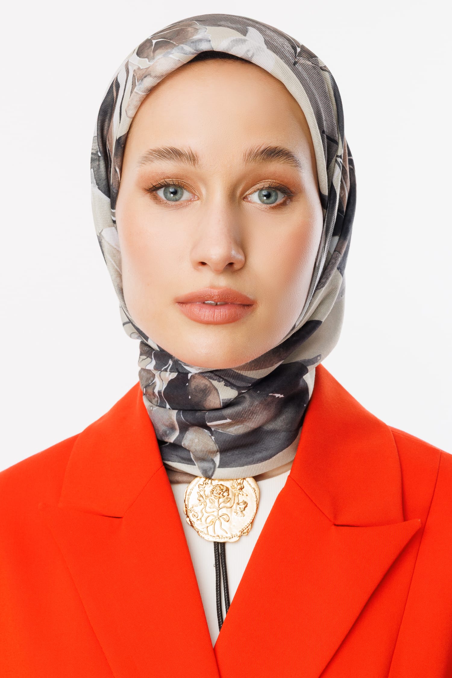 Lorya Pattern Cotton Scarf - Cream