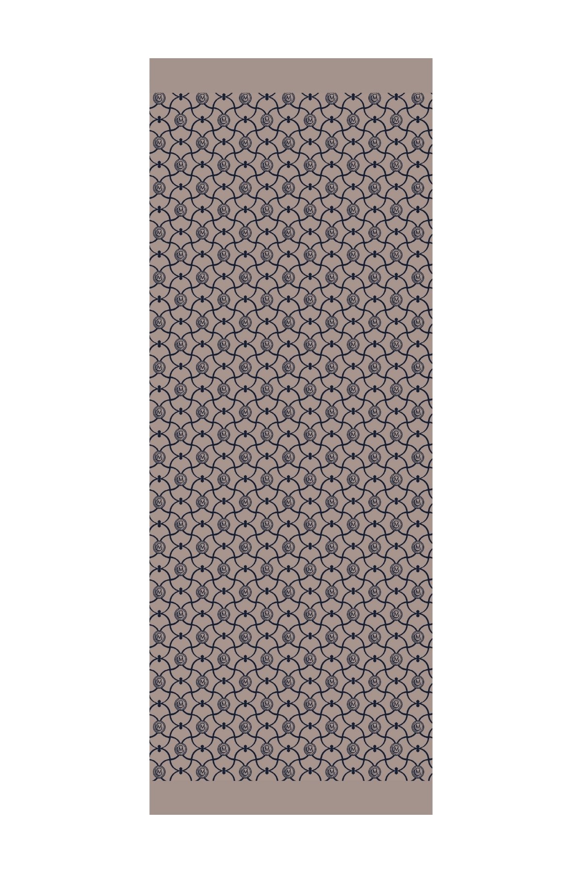 Marrakech Pattern Double-Sided Shawl - Navy Blue-Beige