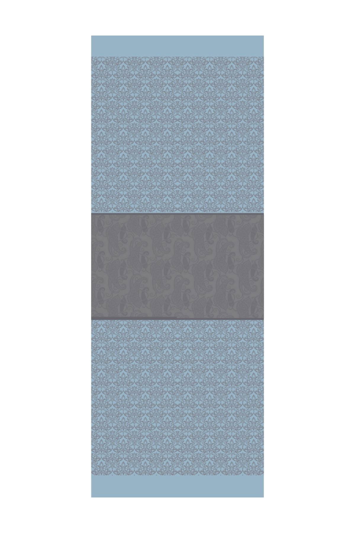 Nora Pattern Double-Sided Shawl - Dark Gray-Light Blue