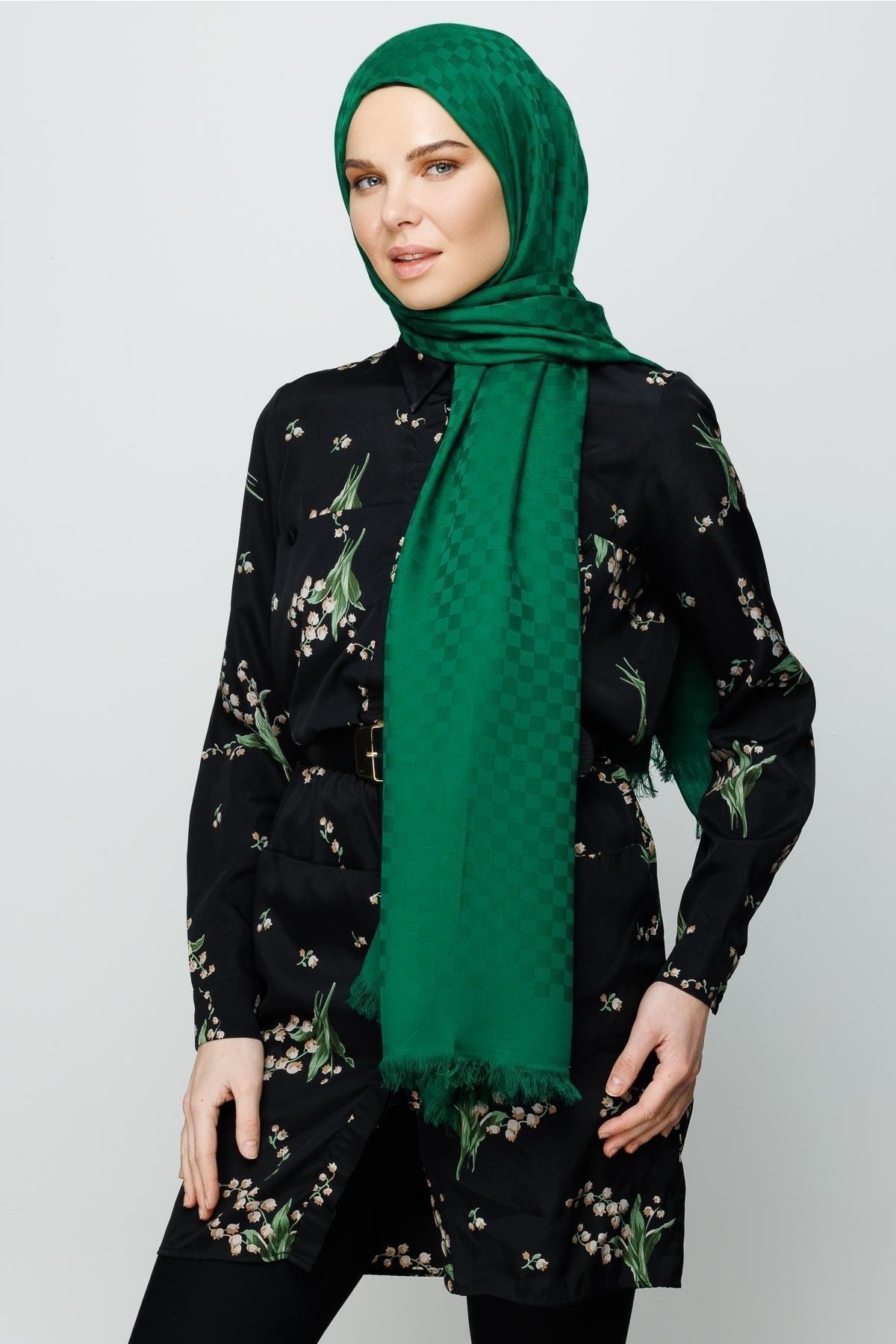 Gemustertes Baumwolle Jacquard Hijab