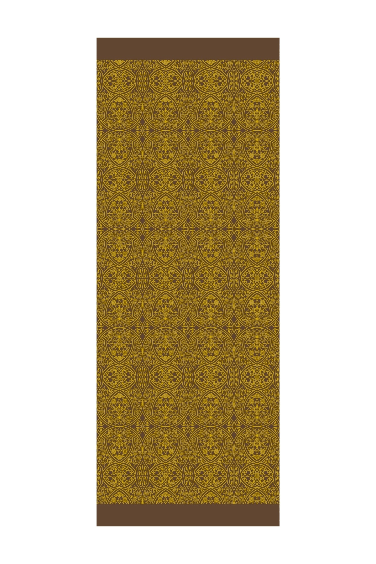 Morocco Pattern Double-Sided Shawl - Bitter Coffee-Mustard