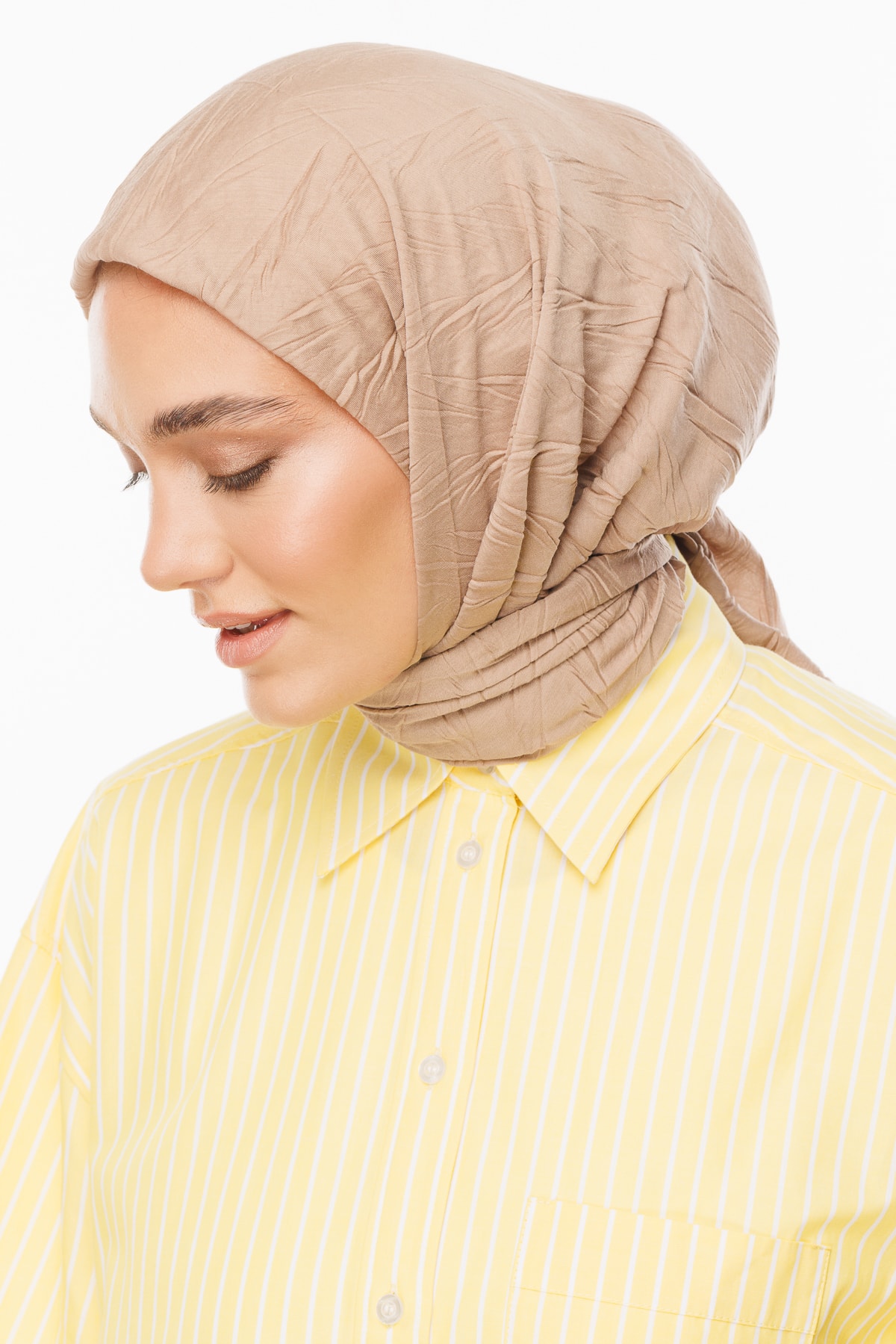 Pleated Bamboo Scarf - Almond