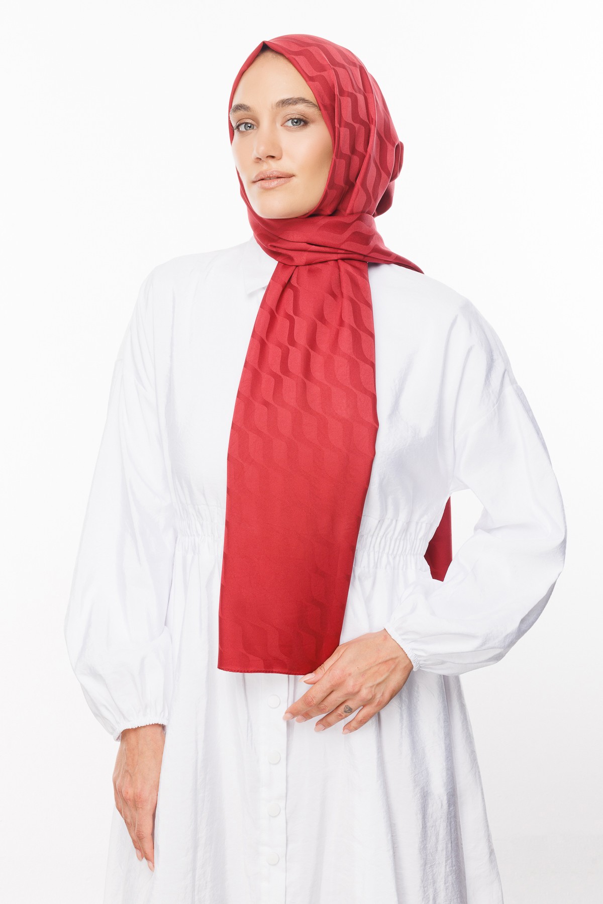 Gemustertes Seidig Jacquard Hijab