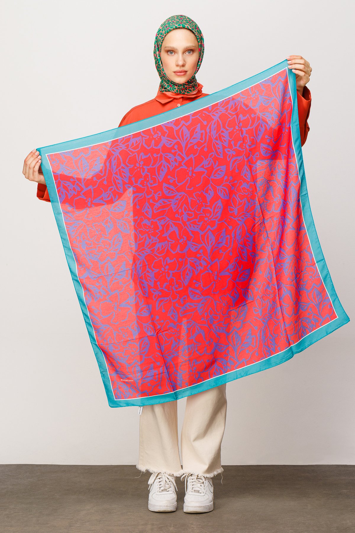 Floral Desen Dijital Soft Eşarp - Lavanta