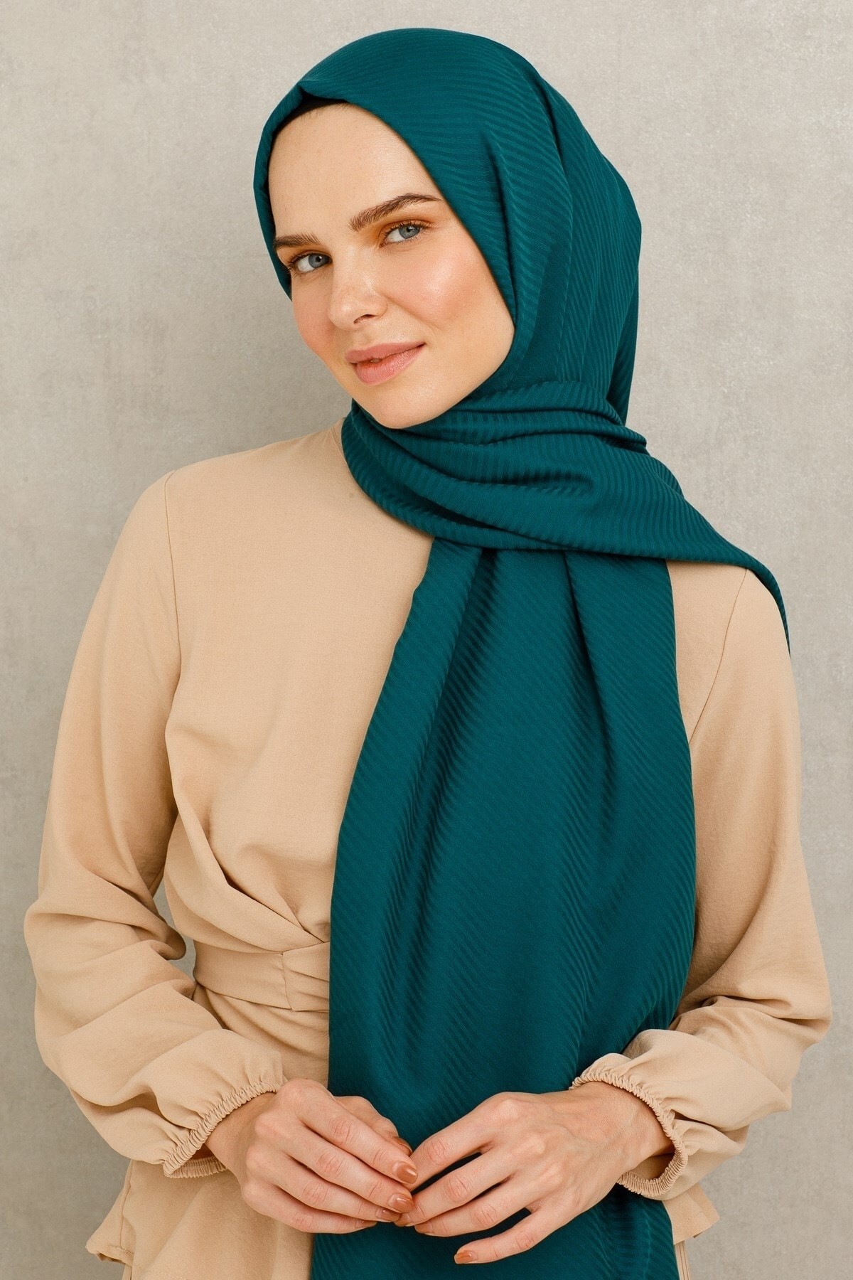 Striped Pattern Cotton Jacquard Hijab