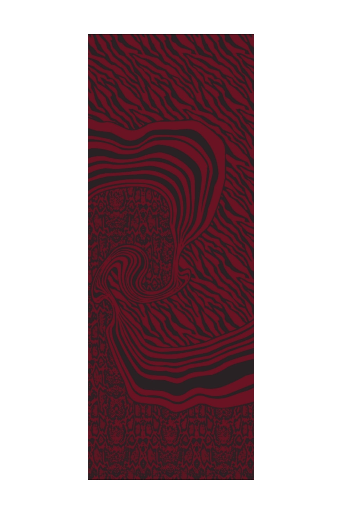 Riad-Pattern Reversible Shawl - Black-Burgundy