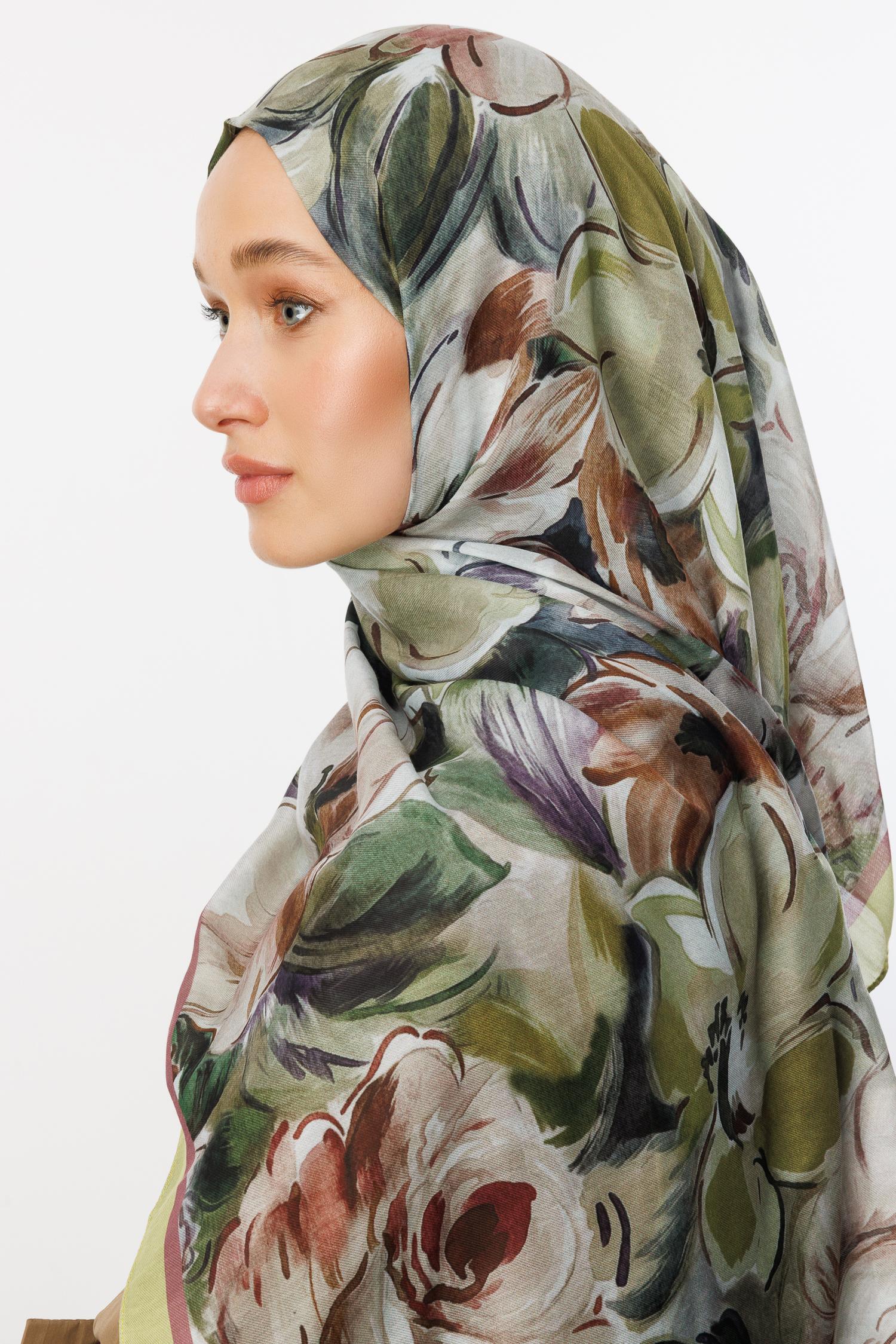 Patterned Cotton Shawl - Green