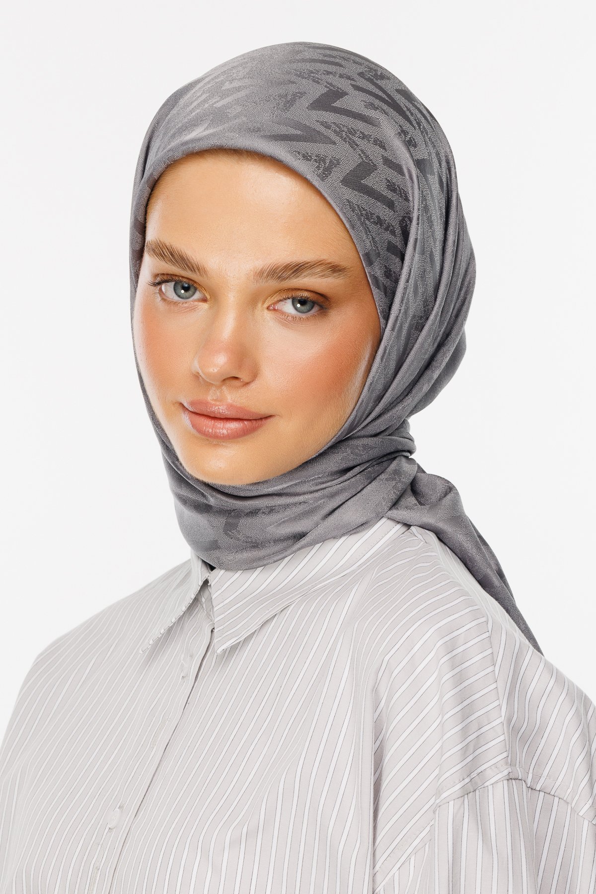 Nova Pattern Luxury Jacquard Scarf - Grey