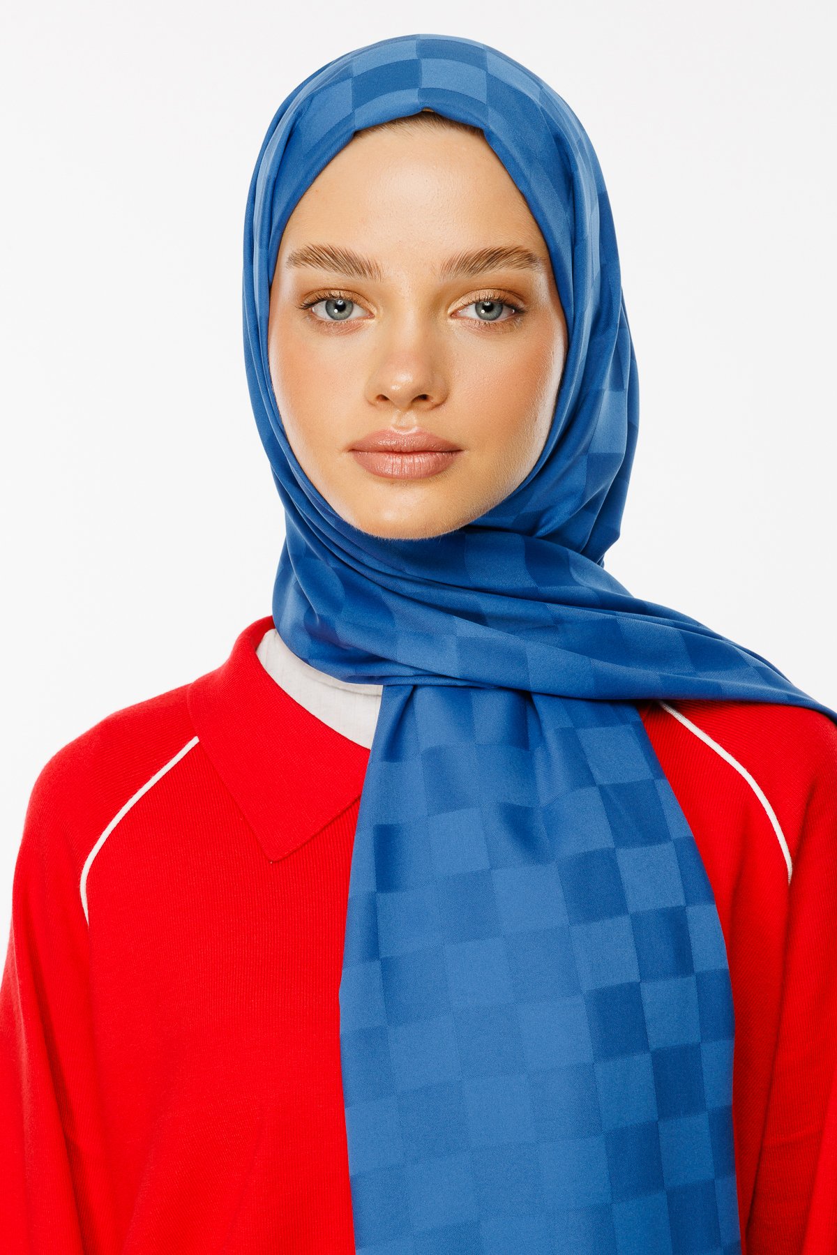 Checkers Pattern Silk Jacquard Hijab