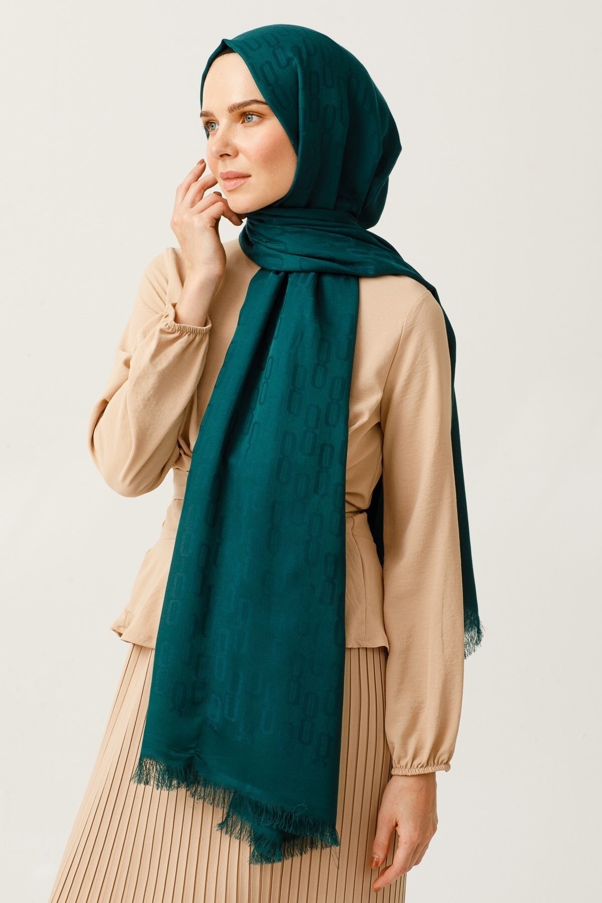 Gemustertes Baumwolle Jacquard Hijab