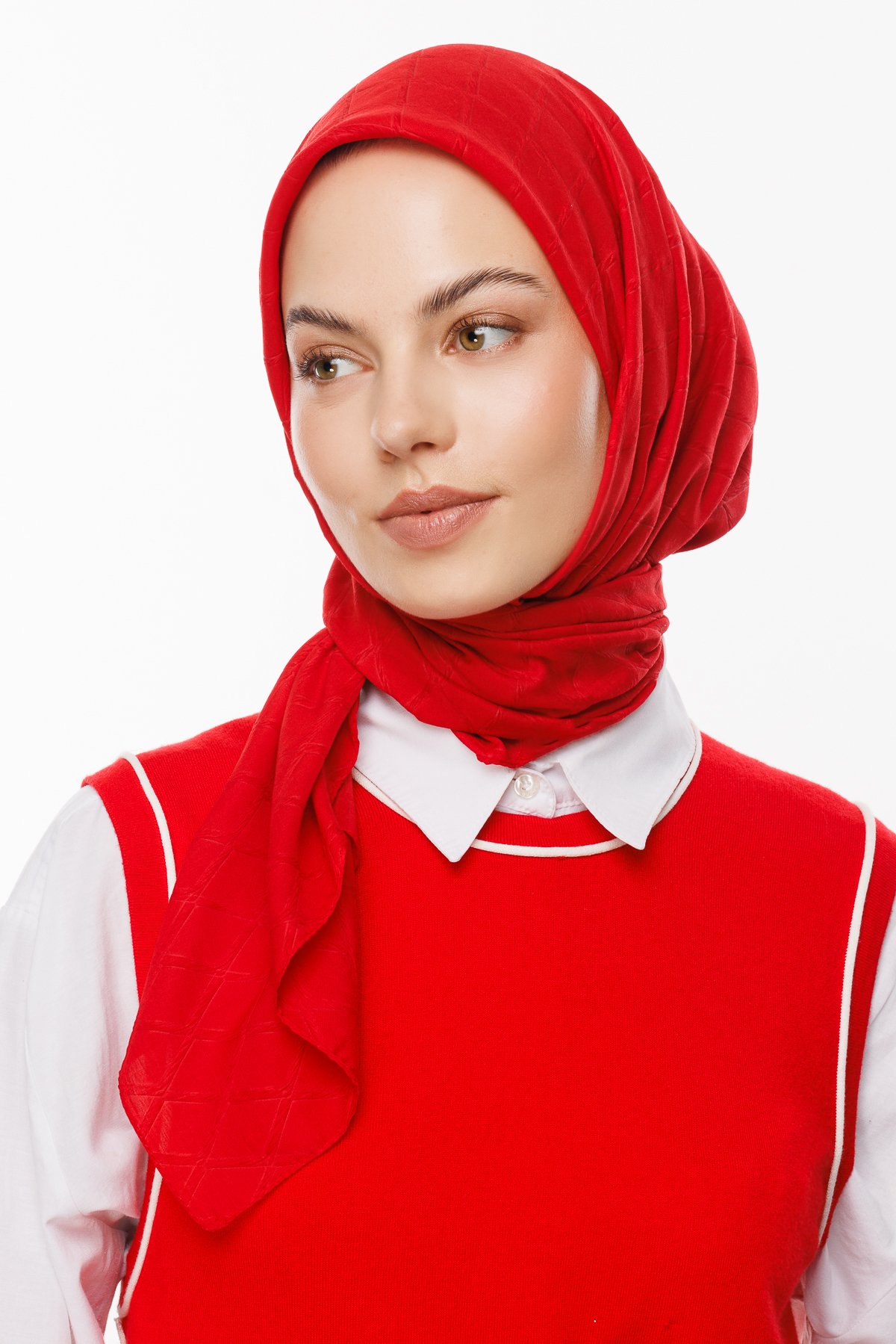Bambu Jakar Eşarp - Kırmızı