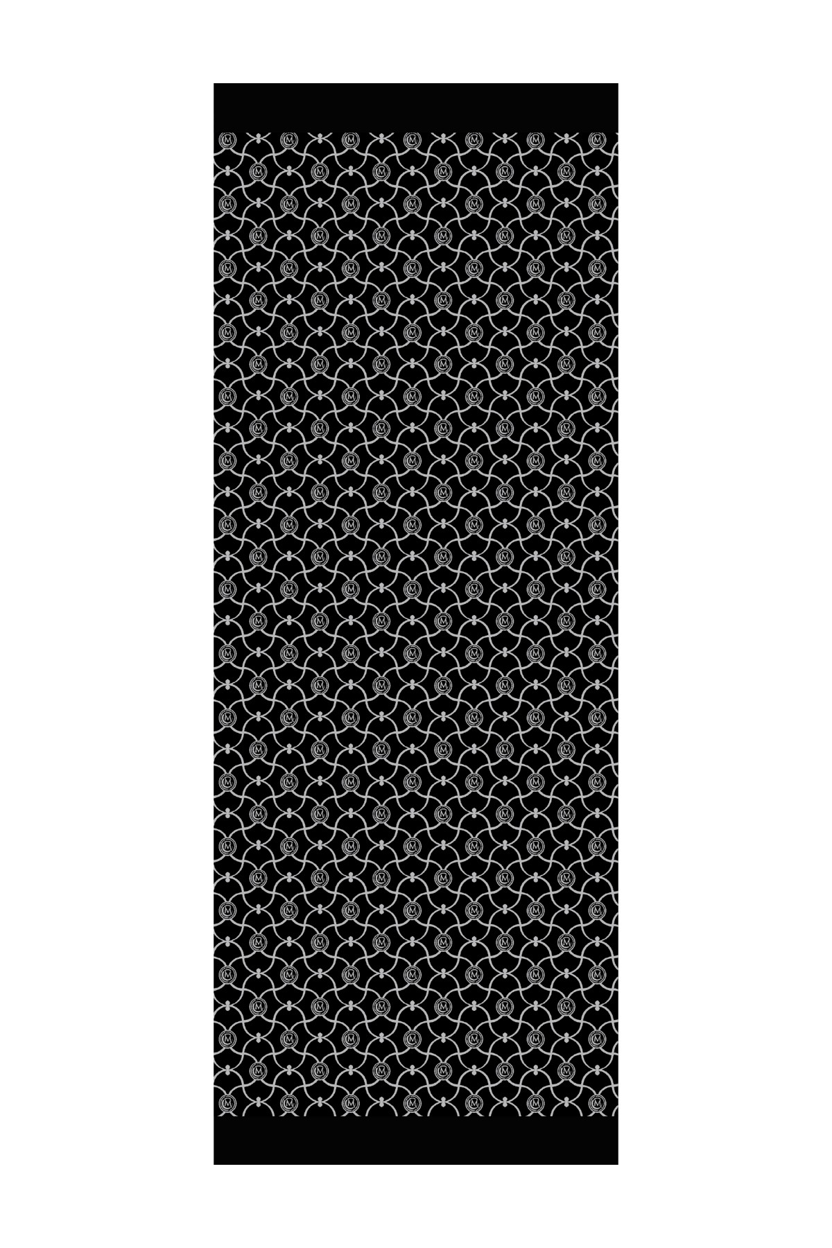 Marrakech Pattern Double-Sided Shawl - Black-Black