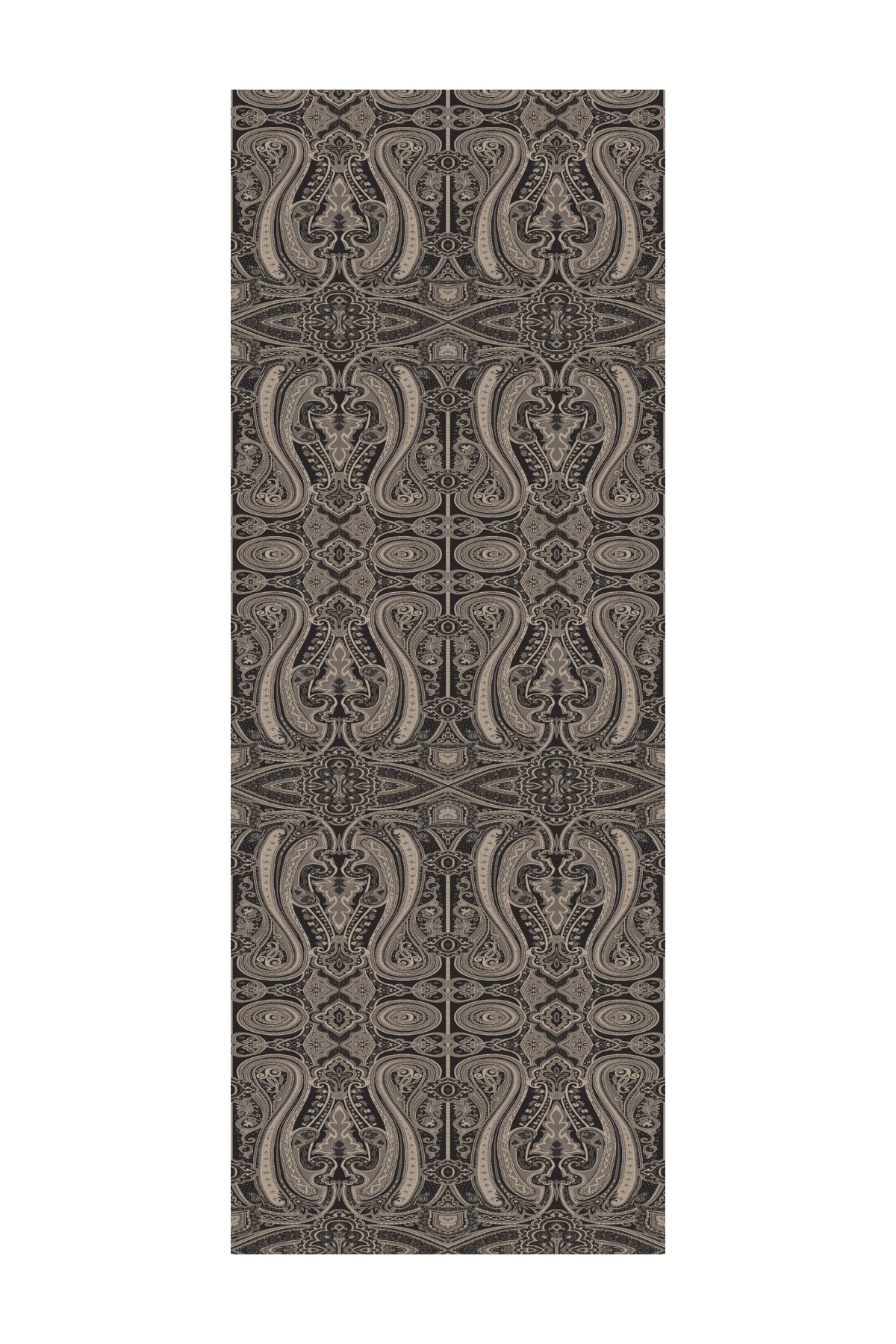 Liva Pattern Shine Line Shawl - Black-Beige
