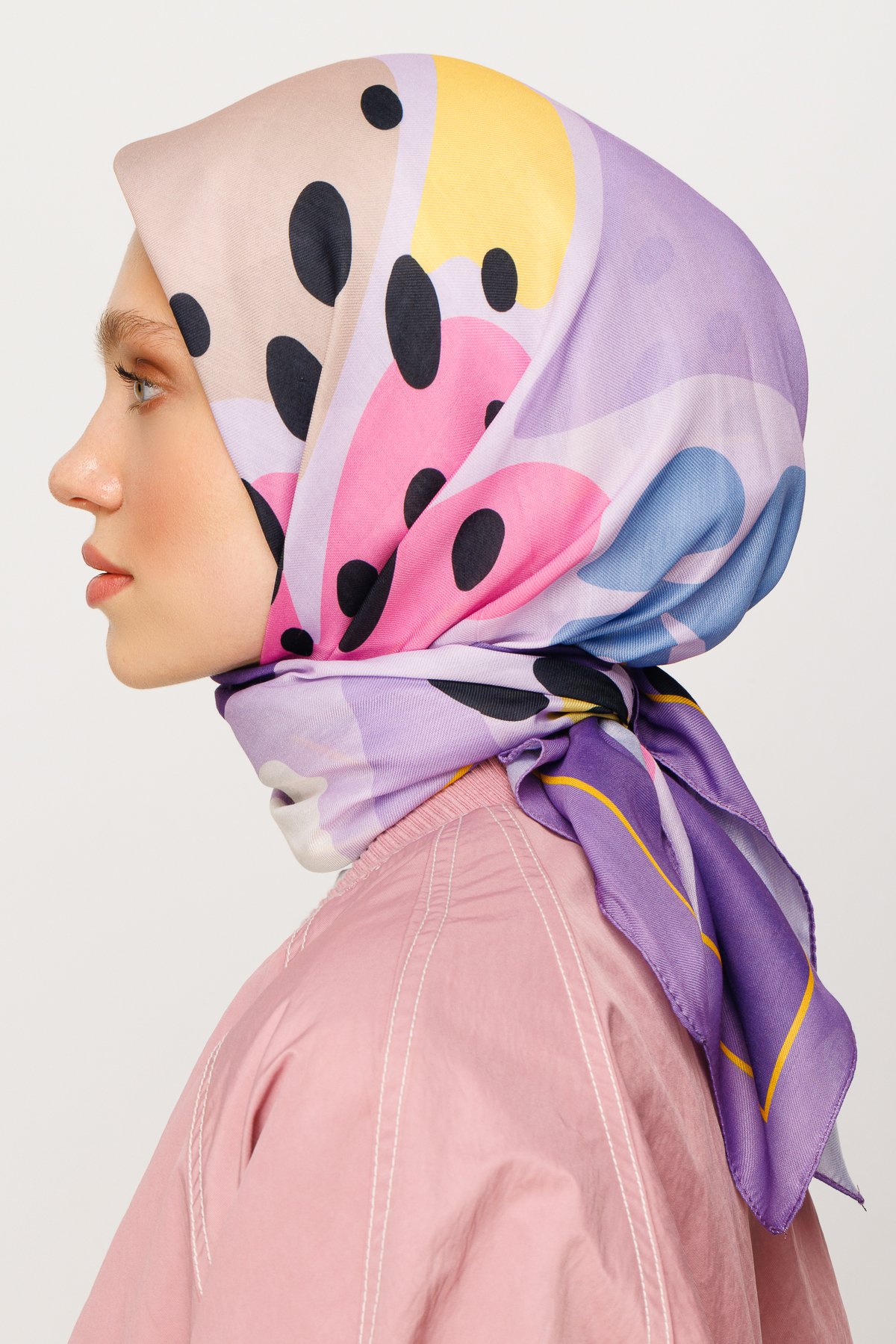 Bloom Pattern Digital Soft Scarf - Lavender