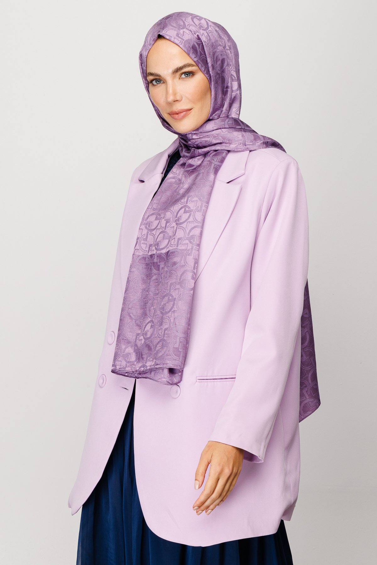 Gemustertes Glänzendes Jacquard Hijab