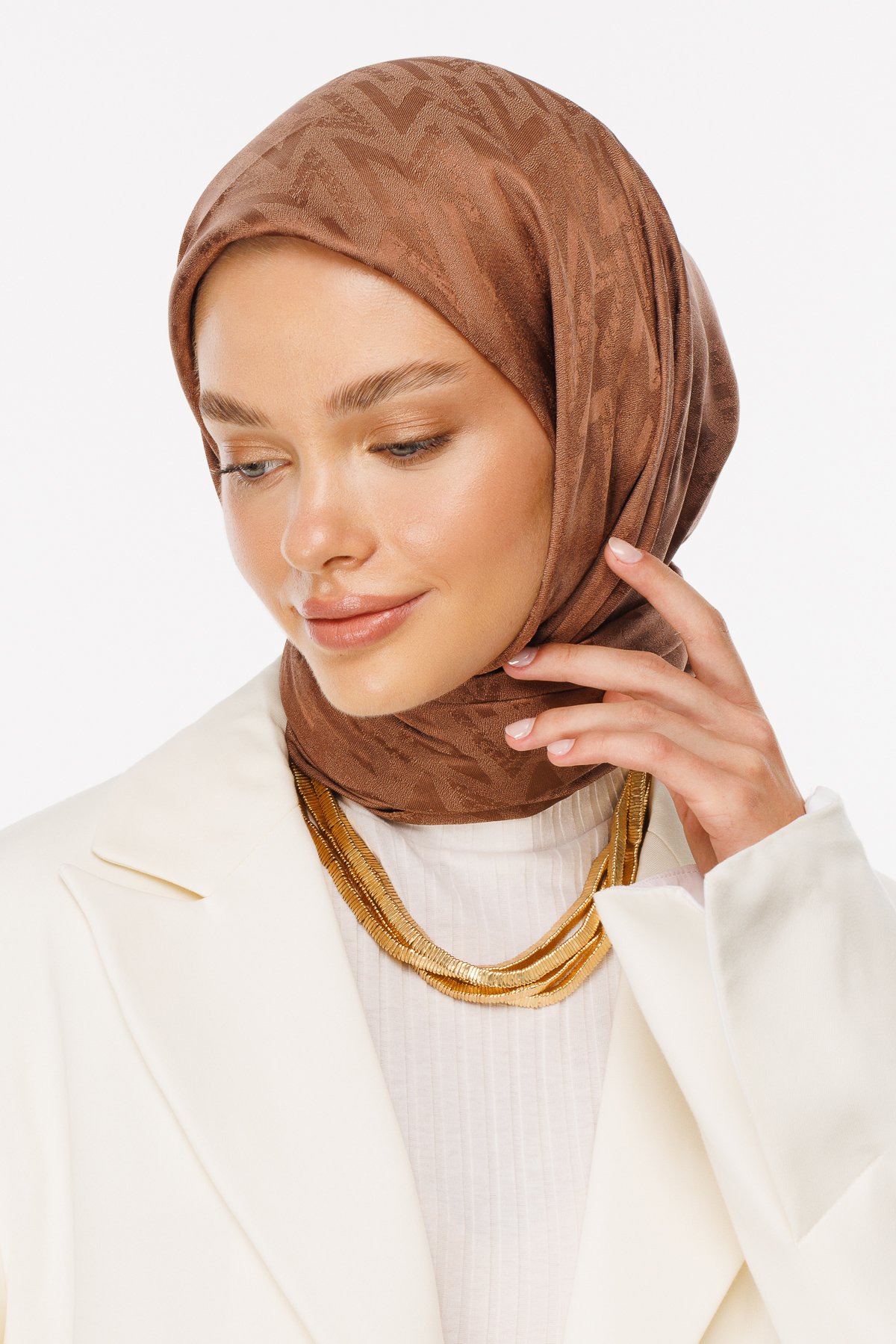 Nova Pattern Luxury Jacquard Scarf - Waterside