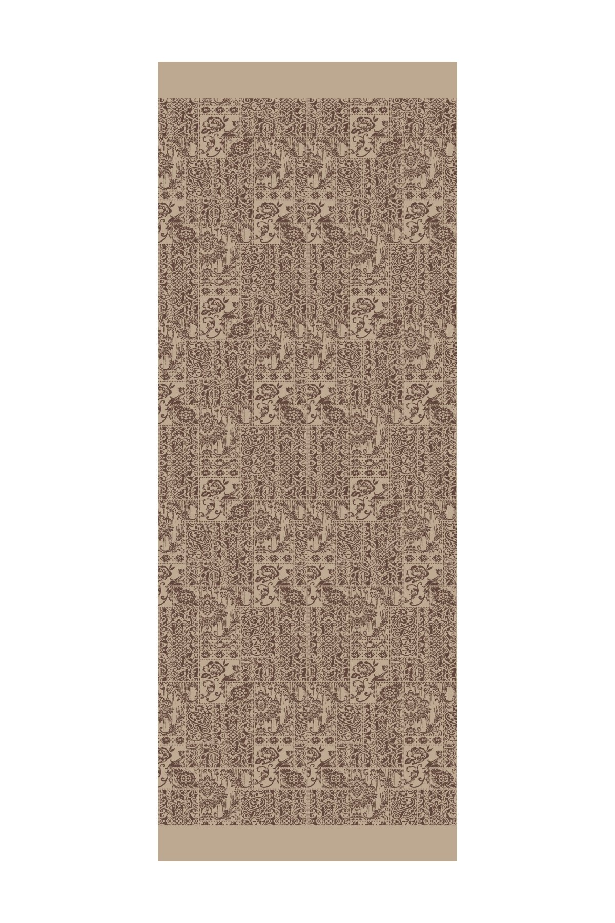 Henna Pattern Double-Sided Shawl - Bitter Coffee-Beige