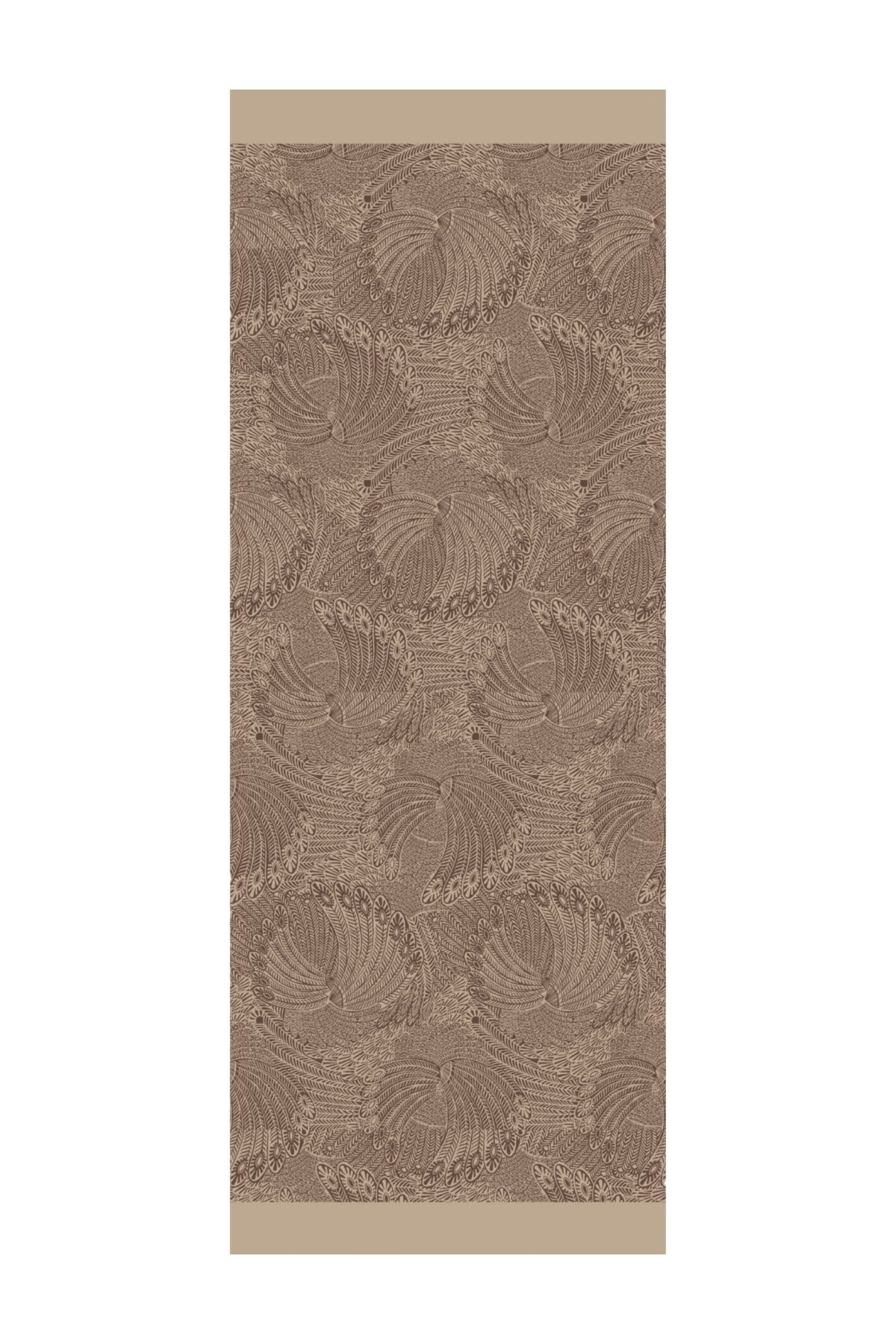 Mayra Pattern Double-Sided Shawl - Bitter Coffee-Beige
