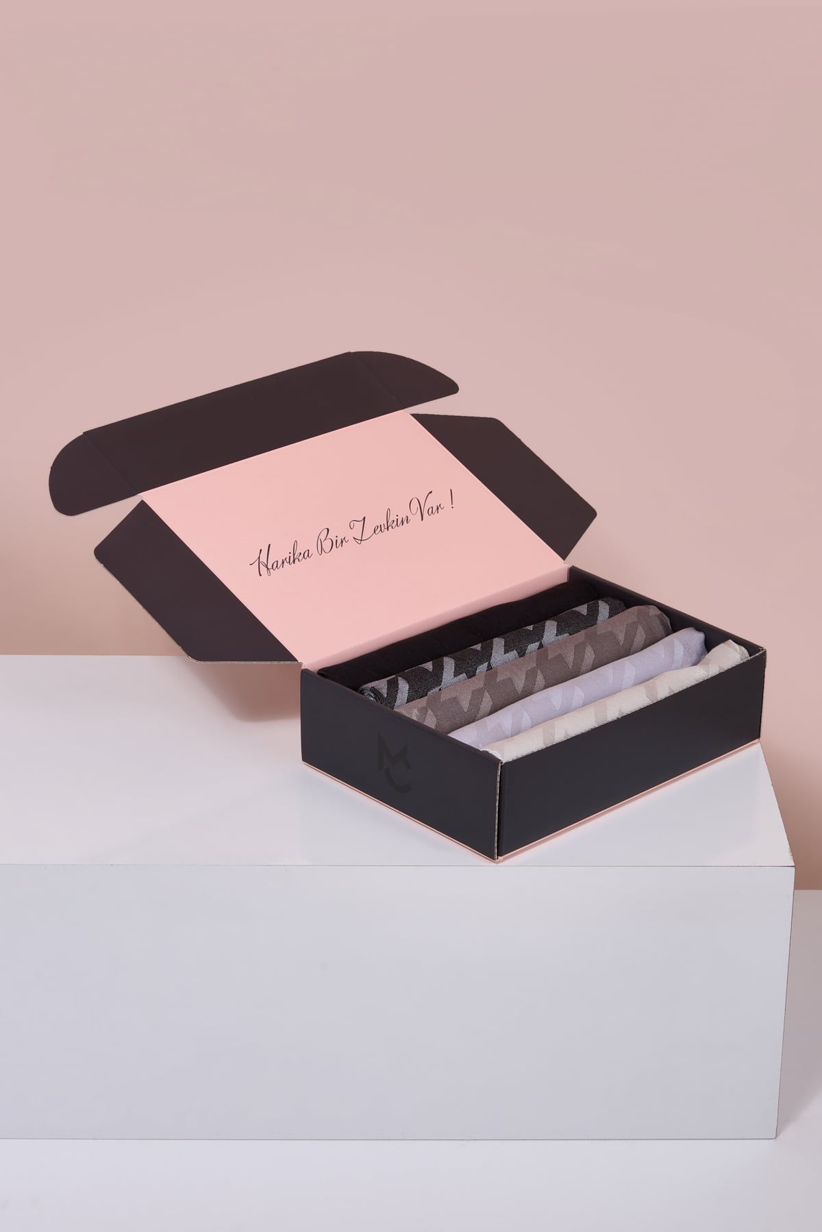 Parlak Jakar Şal - Kazayağı Desen Color Box