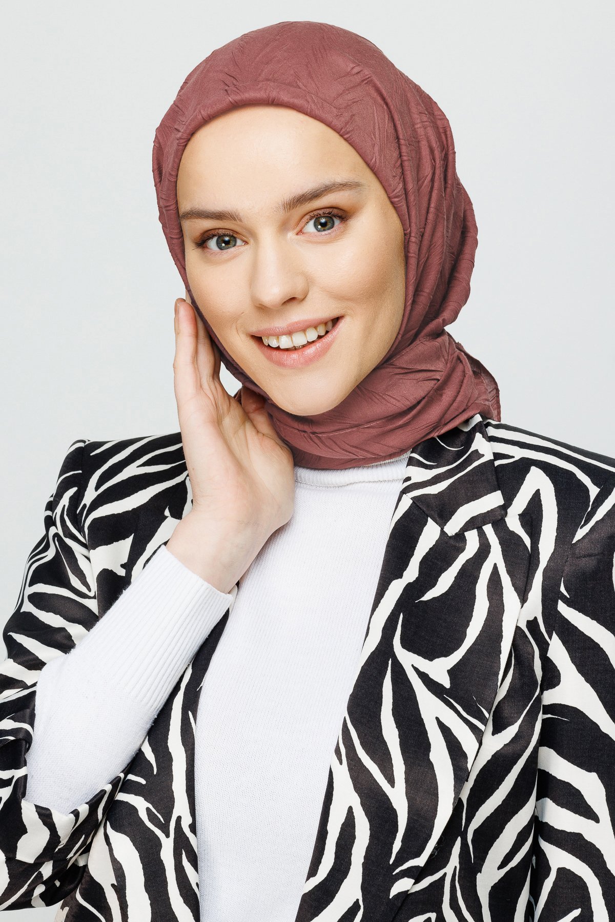 Soğan Kabuğu Piliseli Bambu Eşarp
