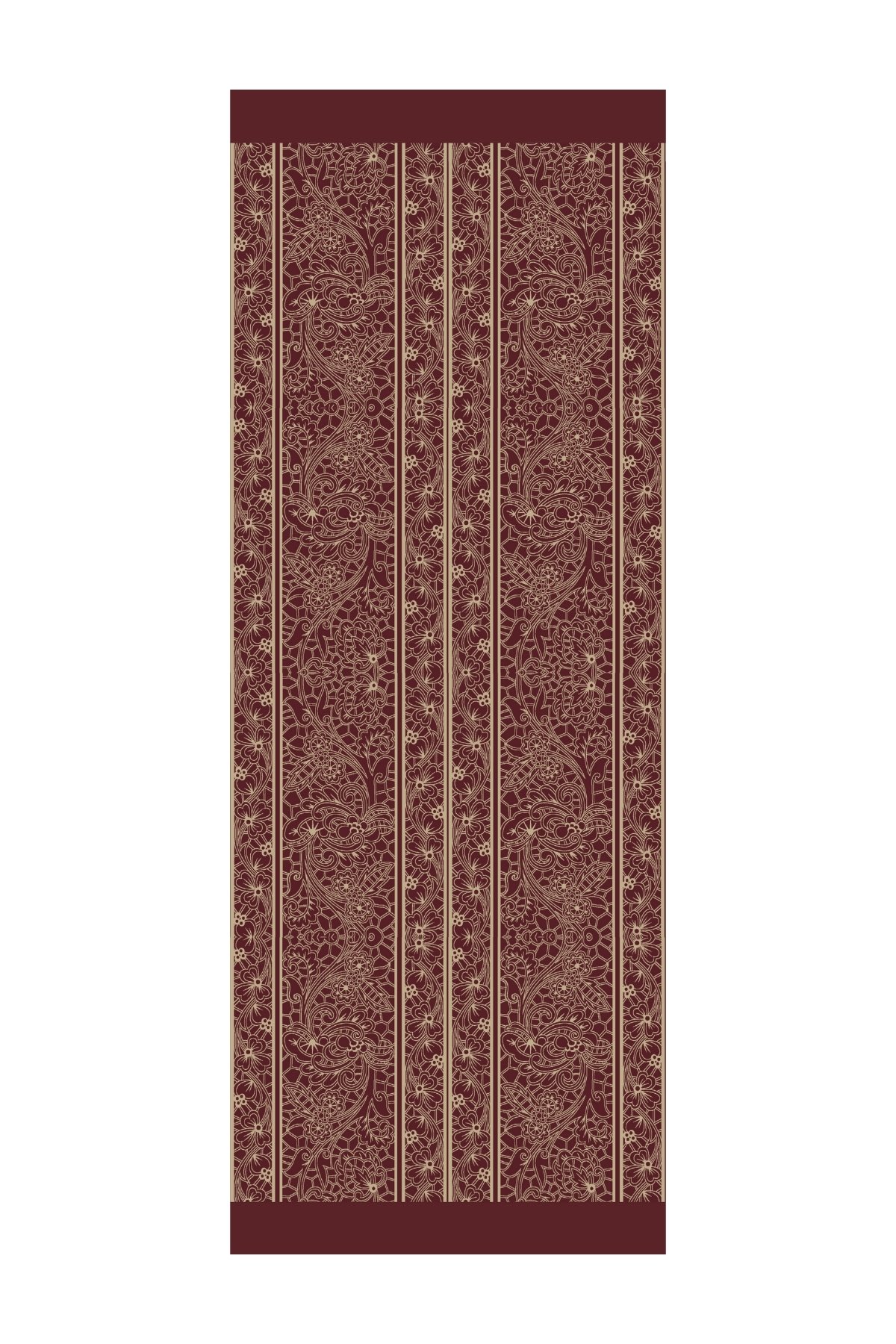 Lavin Pattern Double-Sided Shawl - Elderberry-Salmon