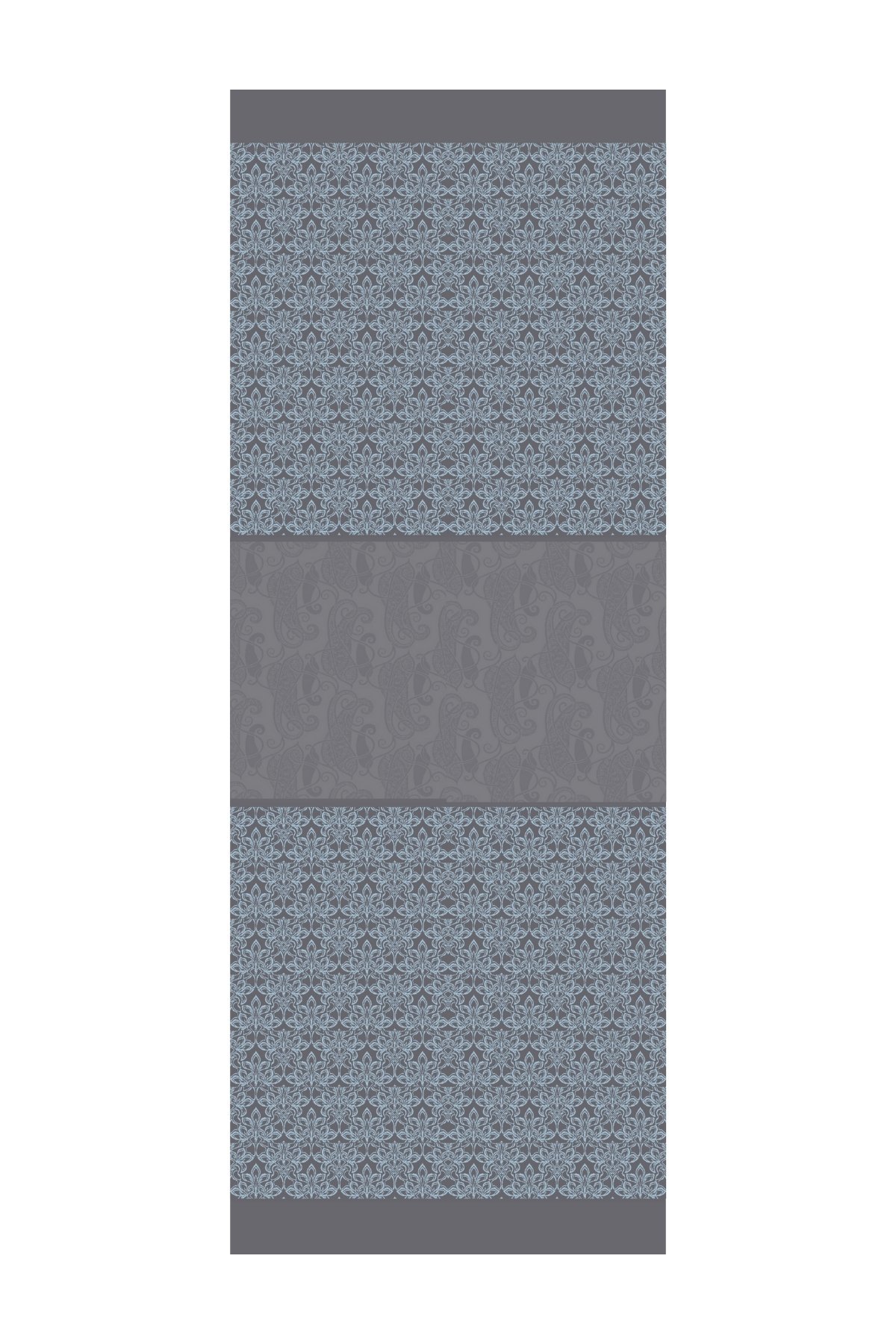 Nora Pattern Double-Sided Shawl - Dark Gray-Light Blue