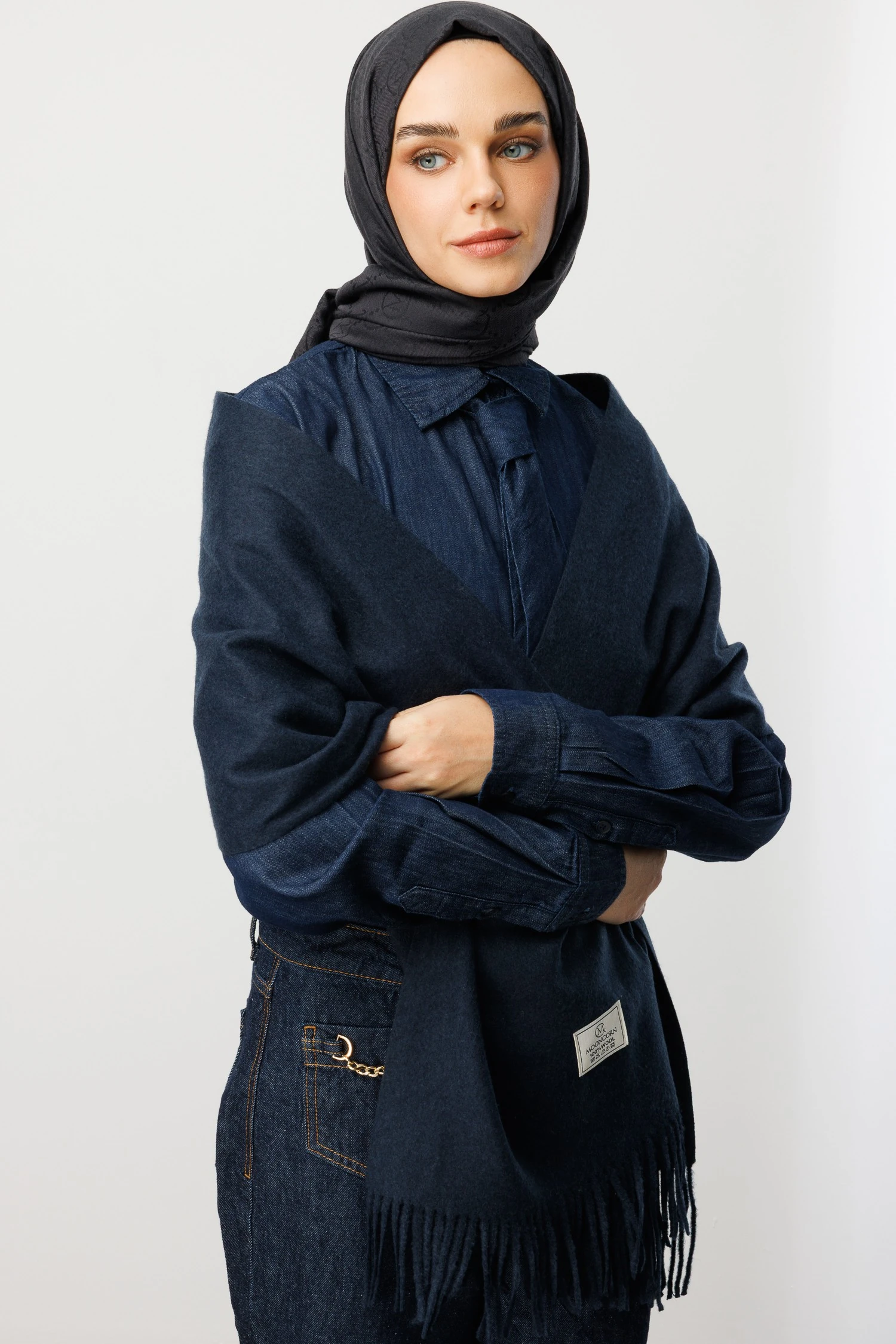 Yün Atkı - Lacivert