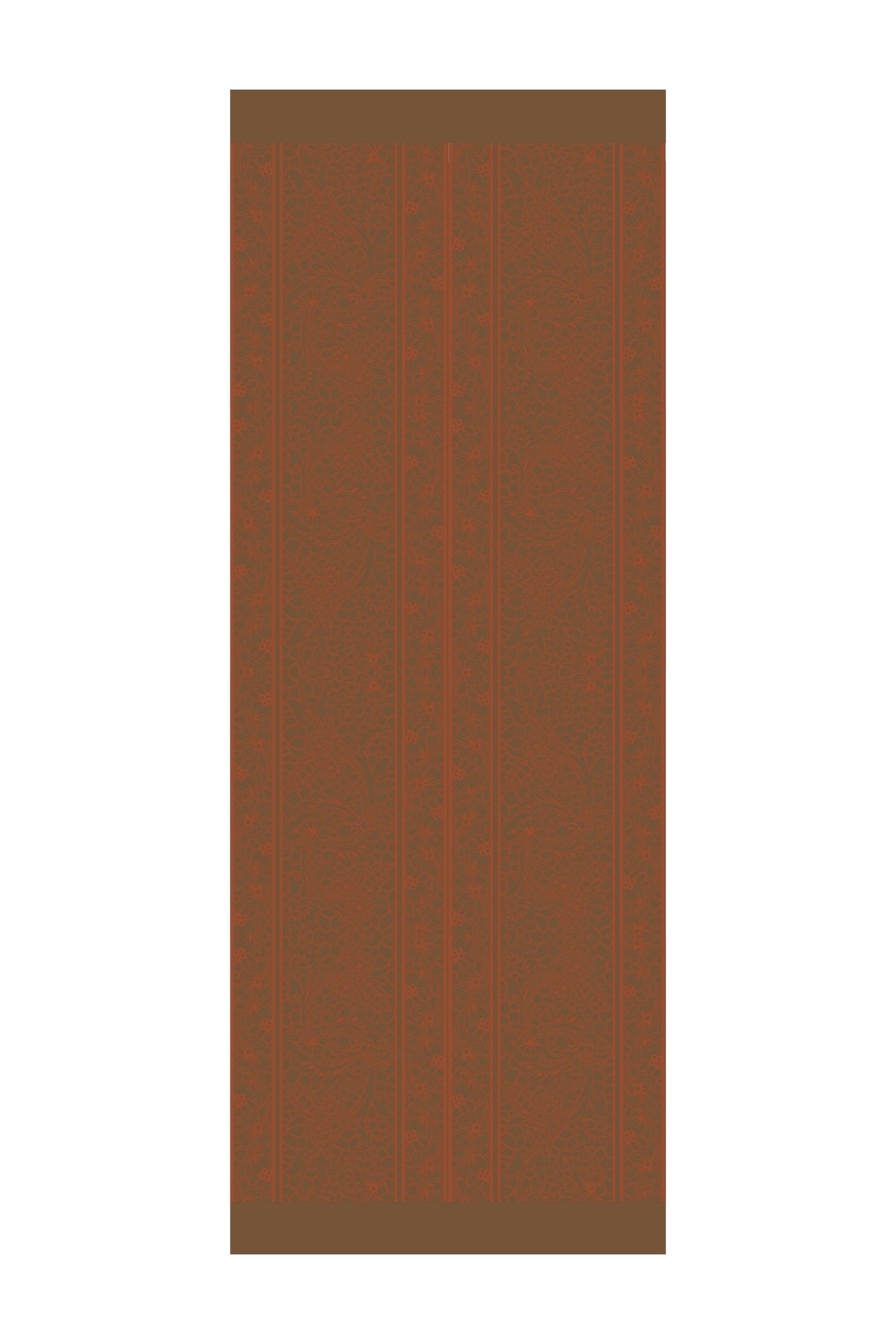 Lavin Pattern Double-Sided Shawl - Dark Khaki-Cinnamon
