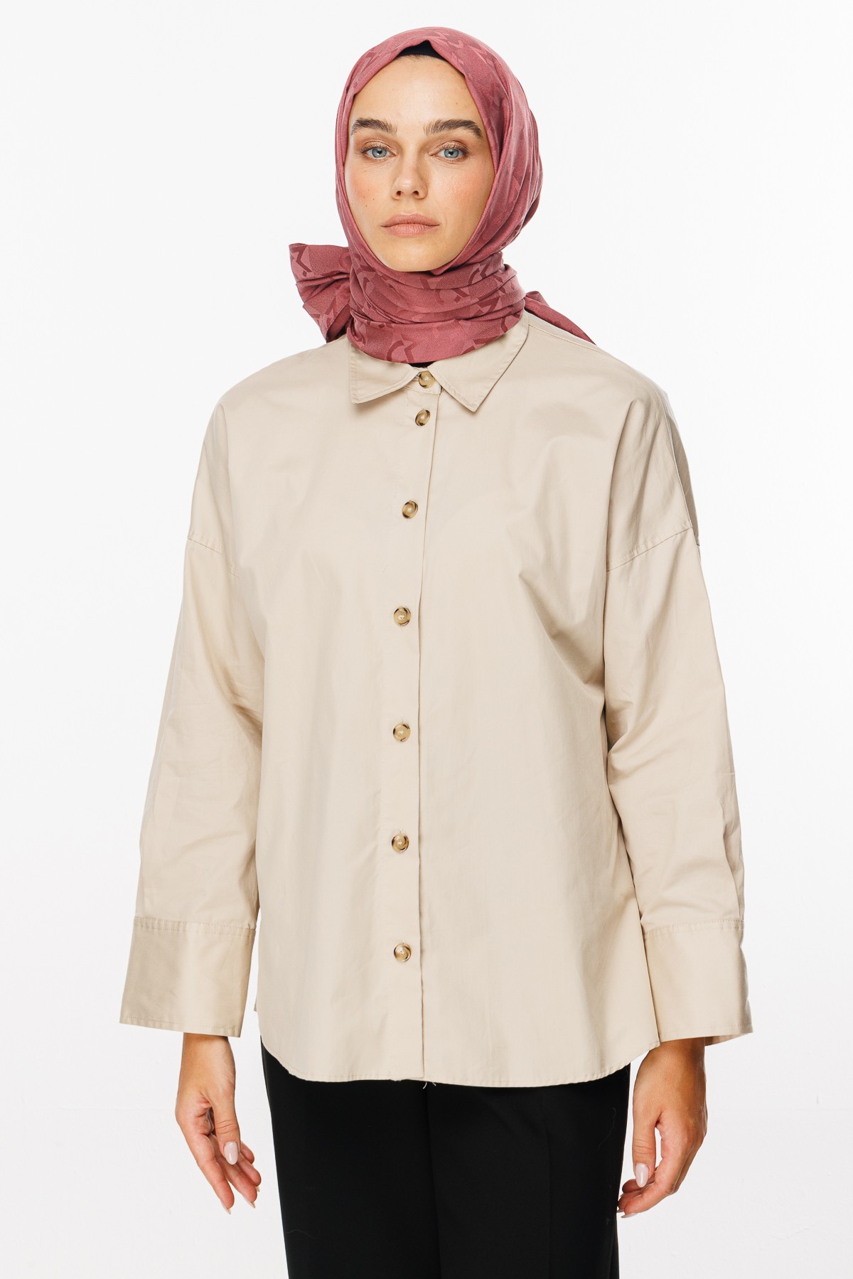 MC Pattern Jacquard Shawl - Dried Rose