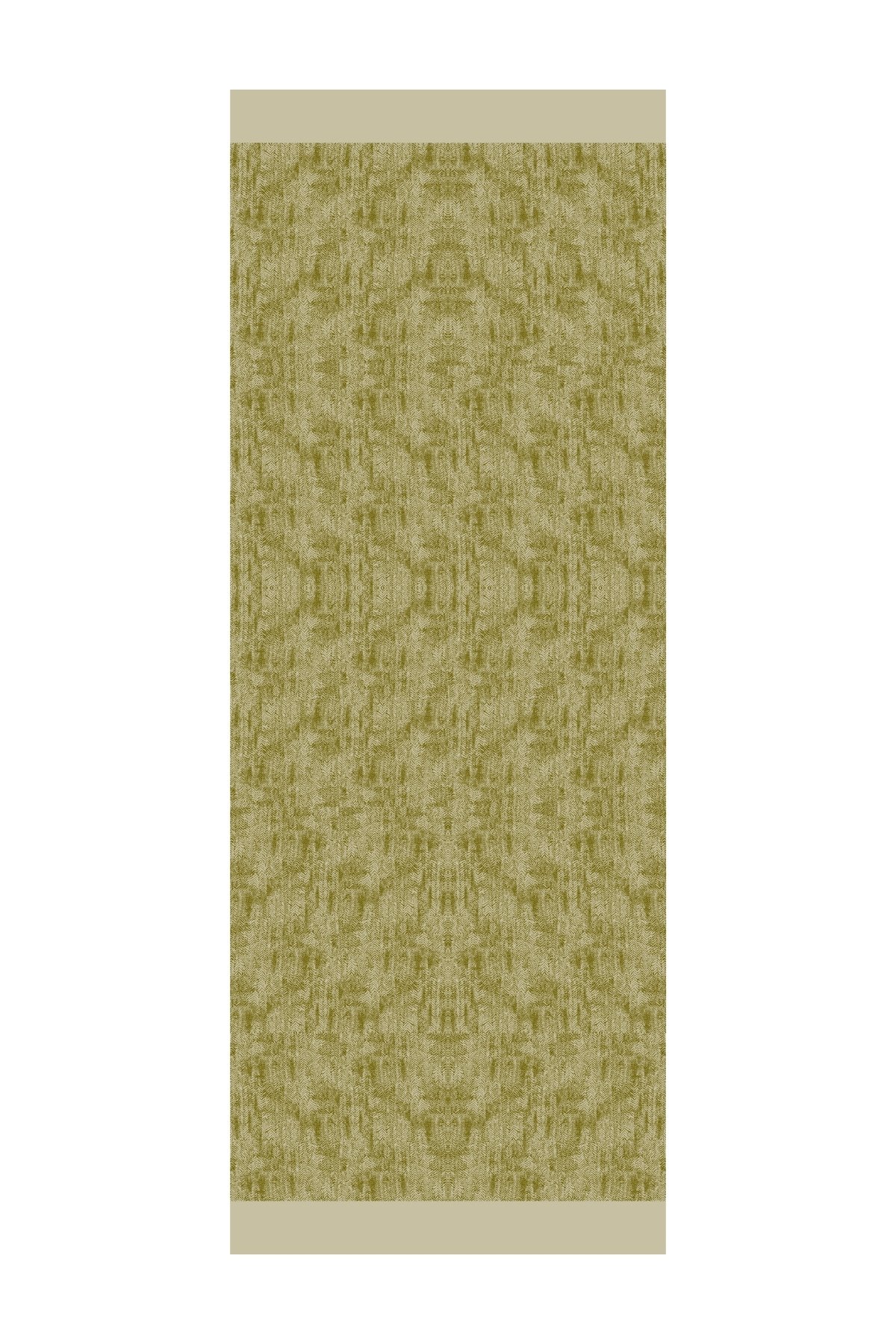 Marrakech Double Sided Shawl - Oil Green-Ecru