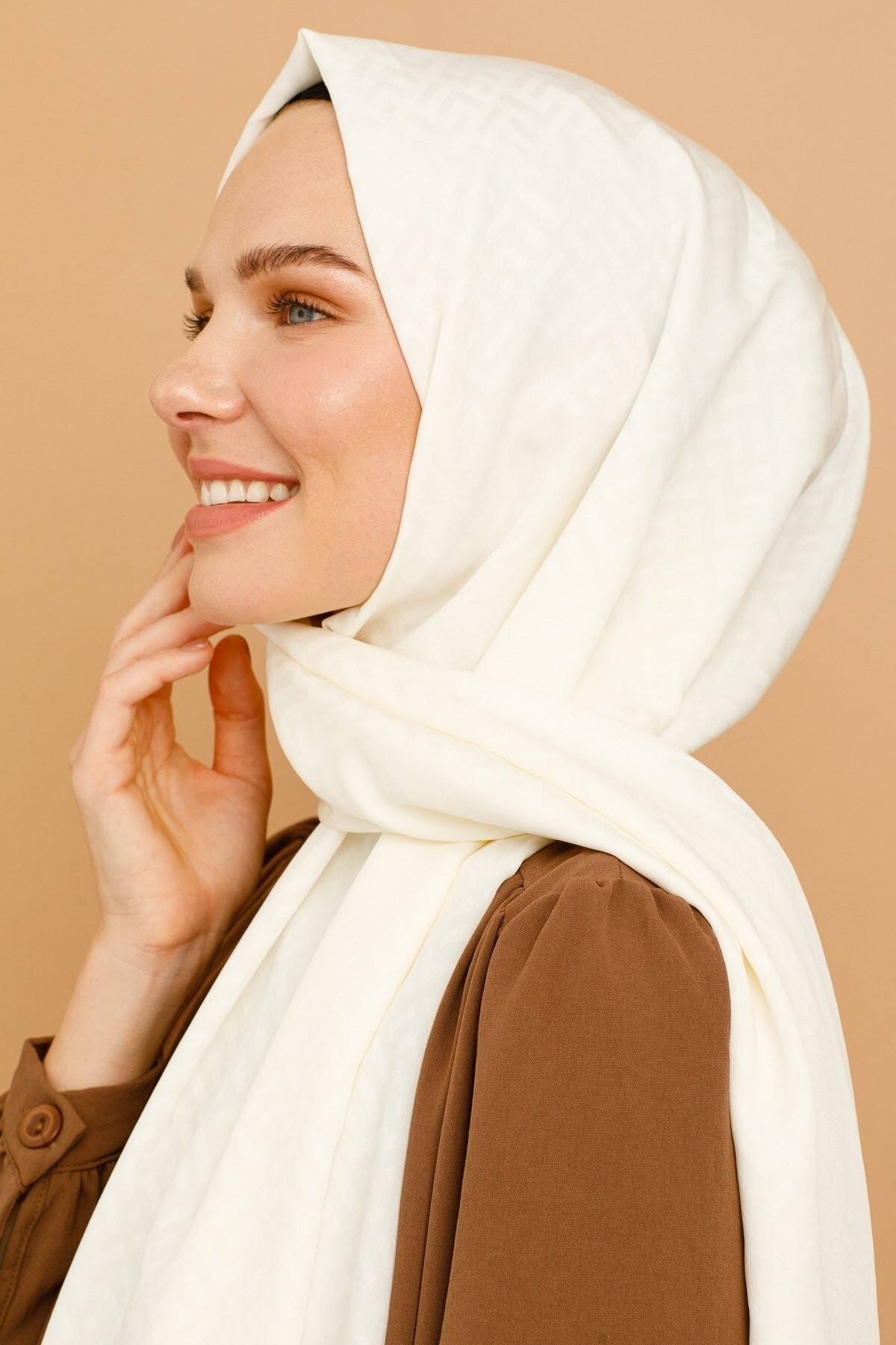 Gemustertes Seidig Jacquard Hijab