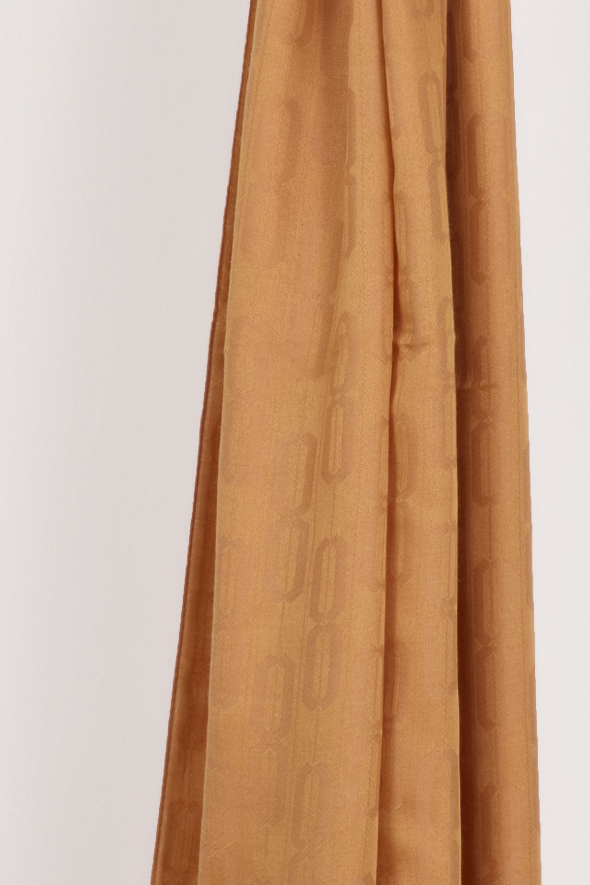 Chain Pattern Cotton Jacquard Shawl - Mustard