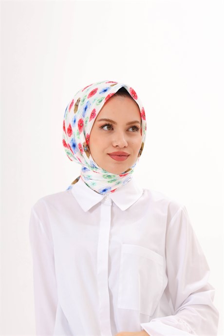 Efsun Pattern Pleated Scarf