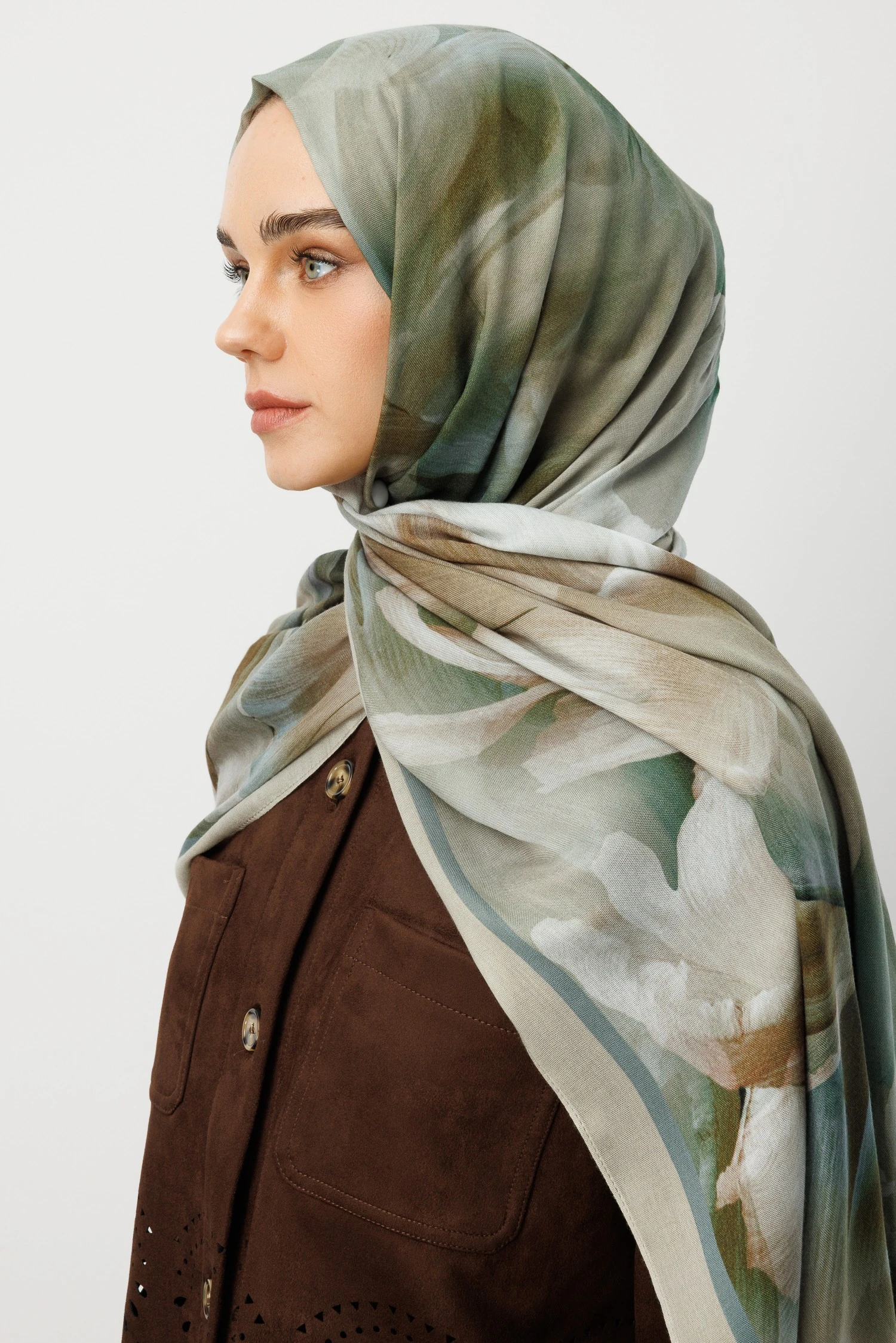 Fleur Desen Rami Şal - Ada Çayı