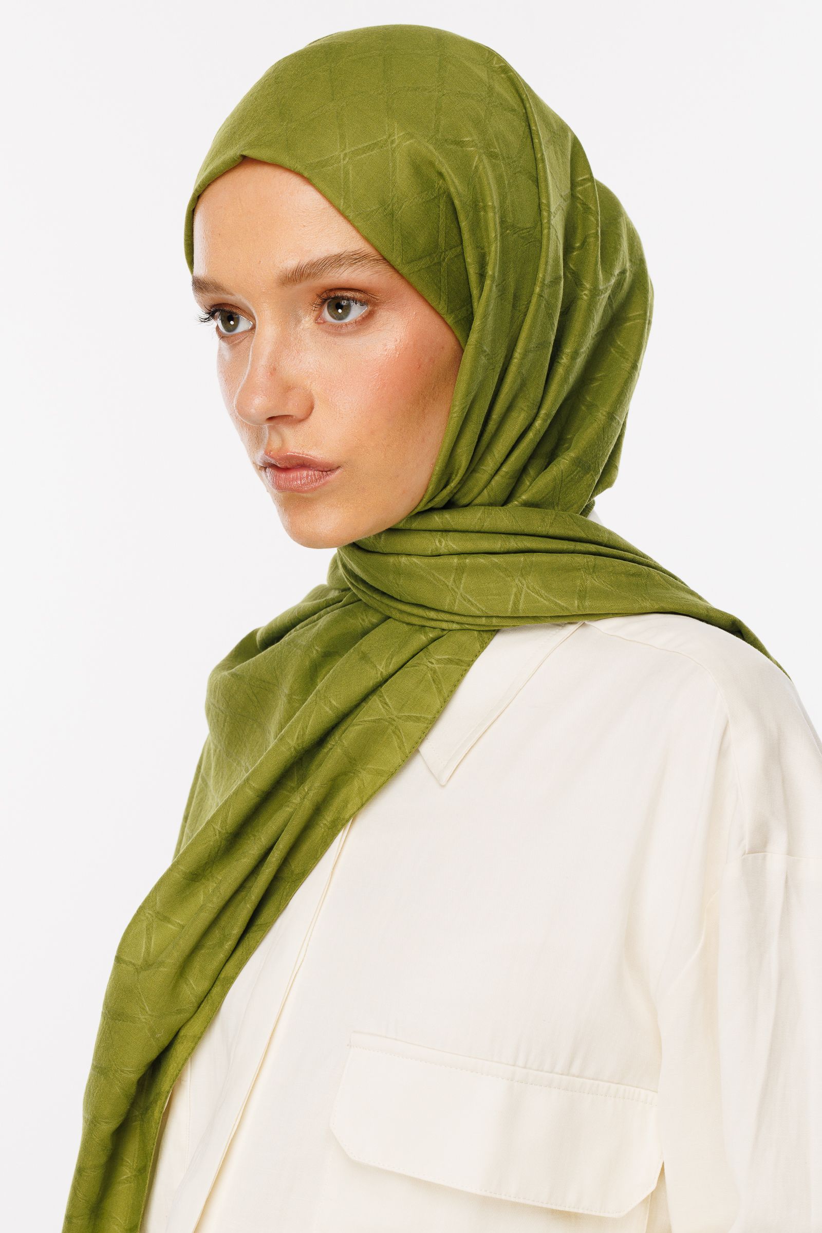 Bamboo Jacquard Shawl - Moss