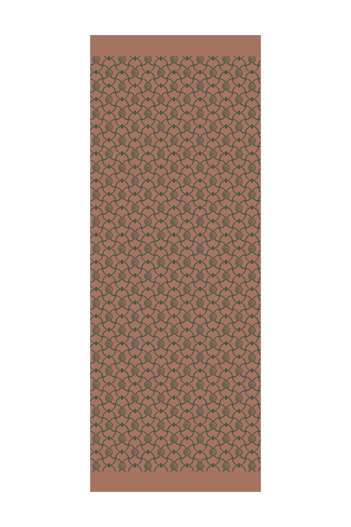 Marrakech Pattern Double-Sided Shawl - Emerald-Apricot