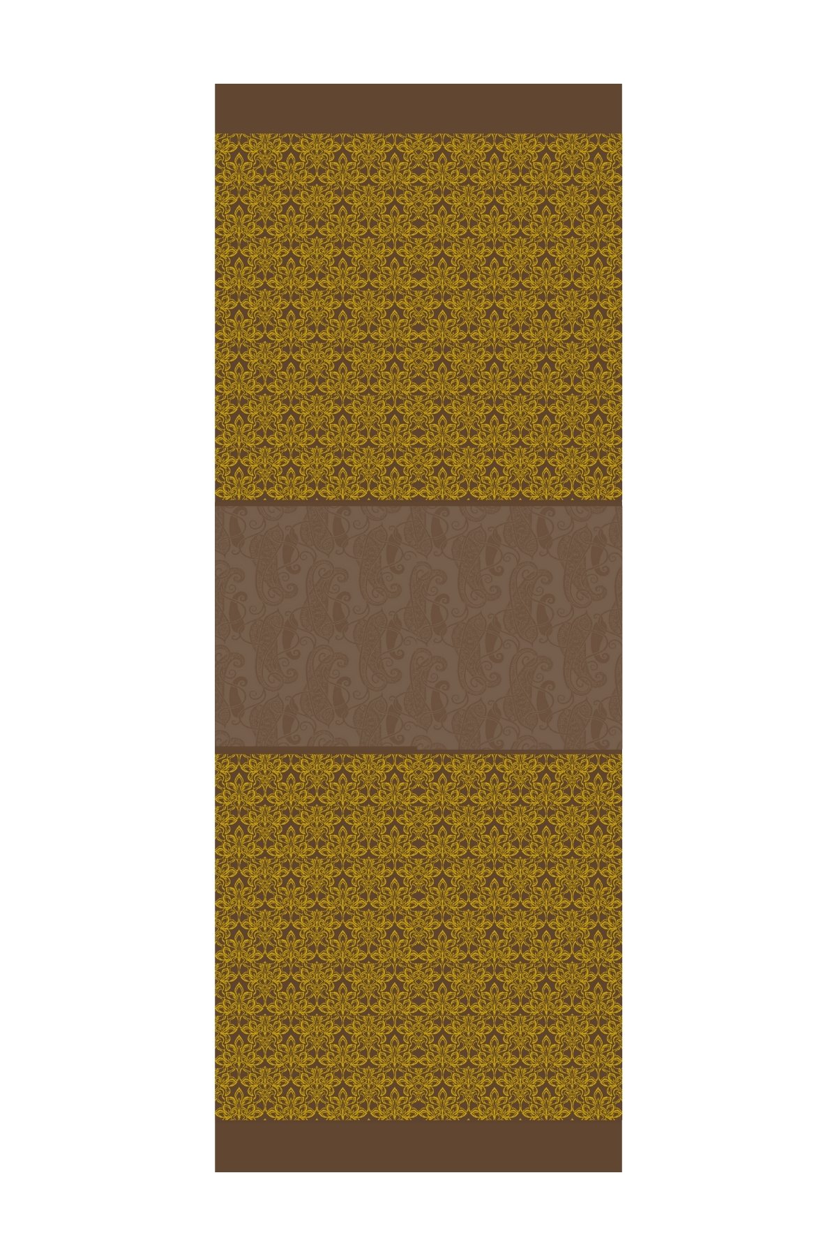 Nora Pattern Double-Sided Shawl - Bitter Coffee-Mustard