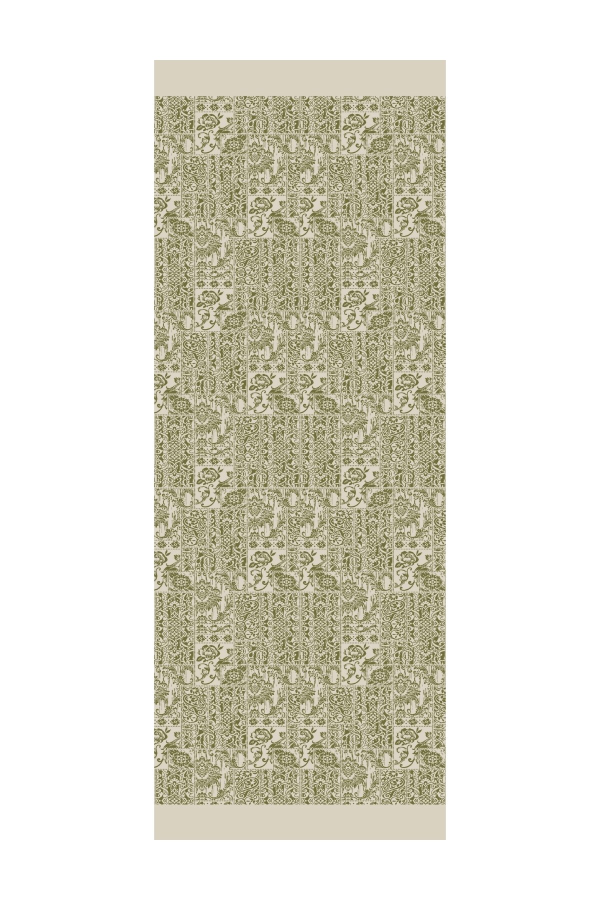 Henna Pattern Double-Sided Shawl - Khaki-Salmon