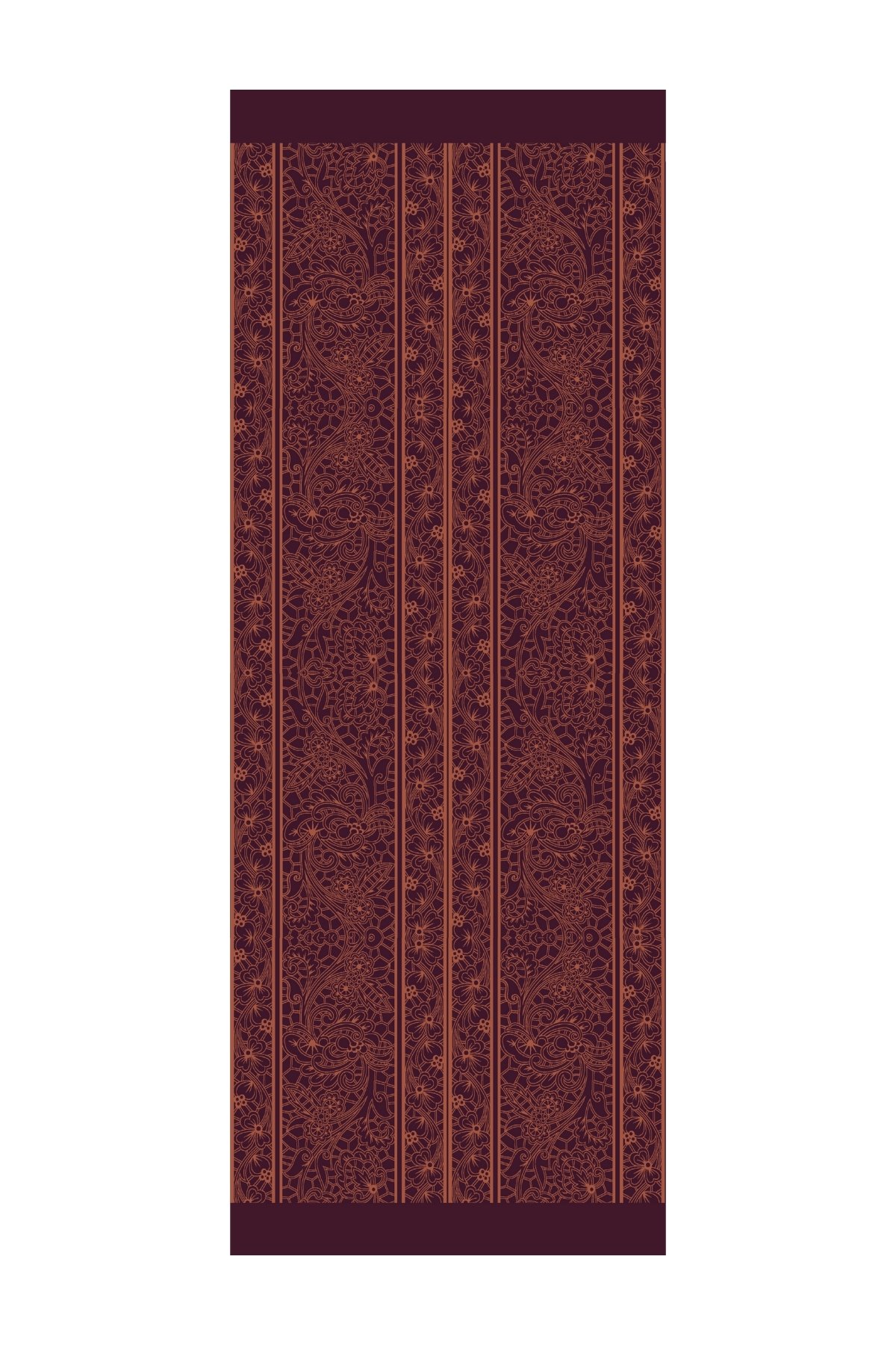 Lavin Pattern Double-Sided Shawl - Purple-Orange