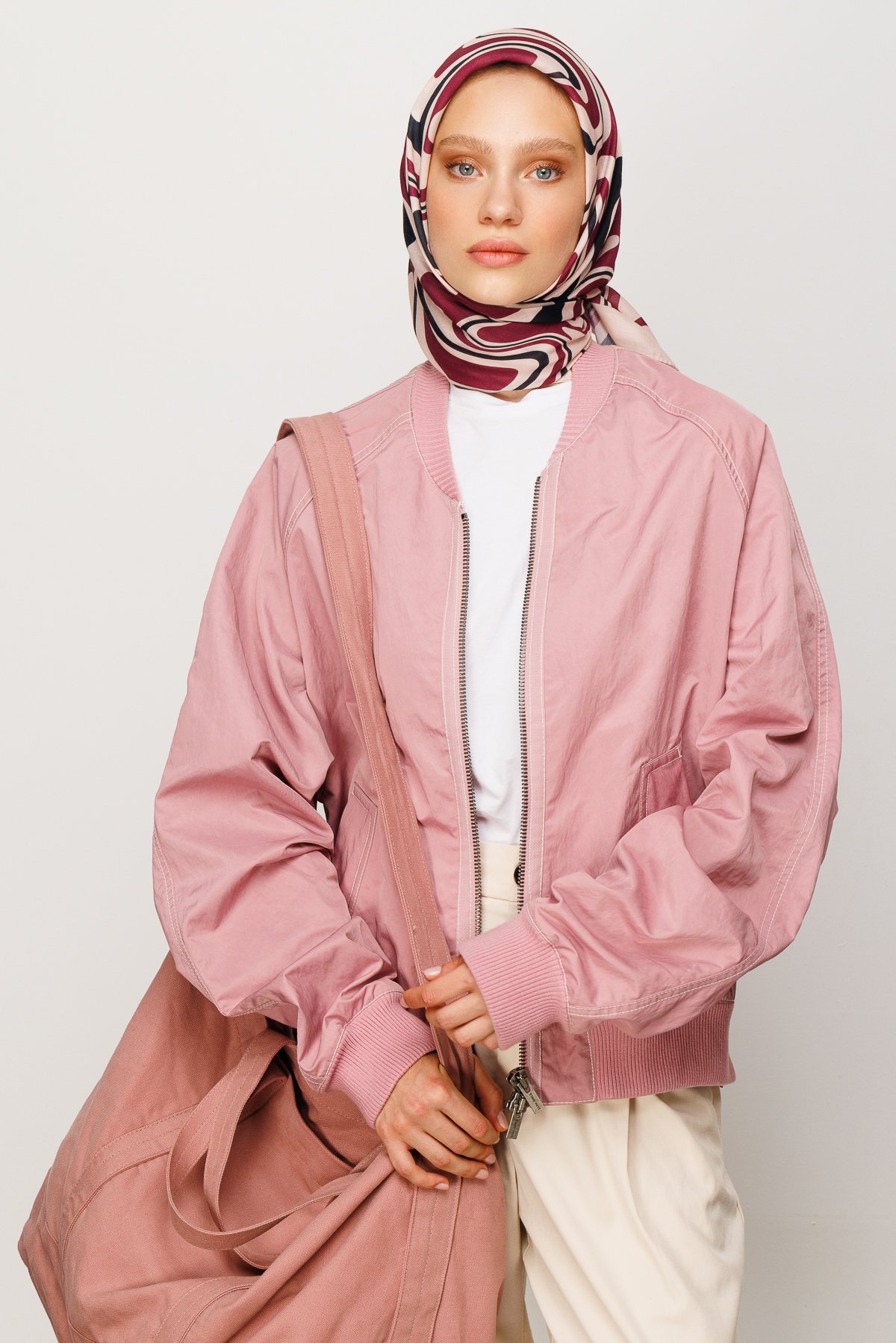 Mira Desen Dijital Soft Eşarp - Magenta