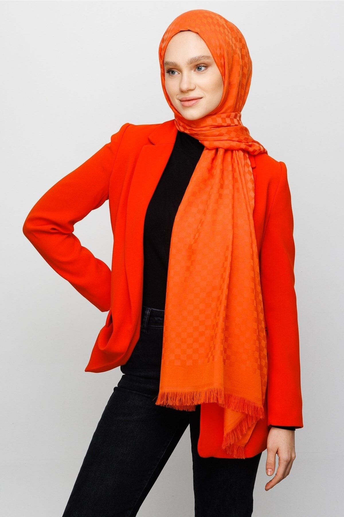 Gemustertes Baumwolle Jacquard Hijab