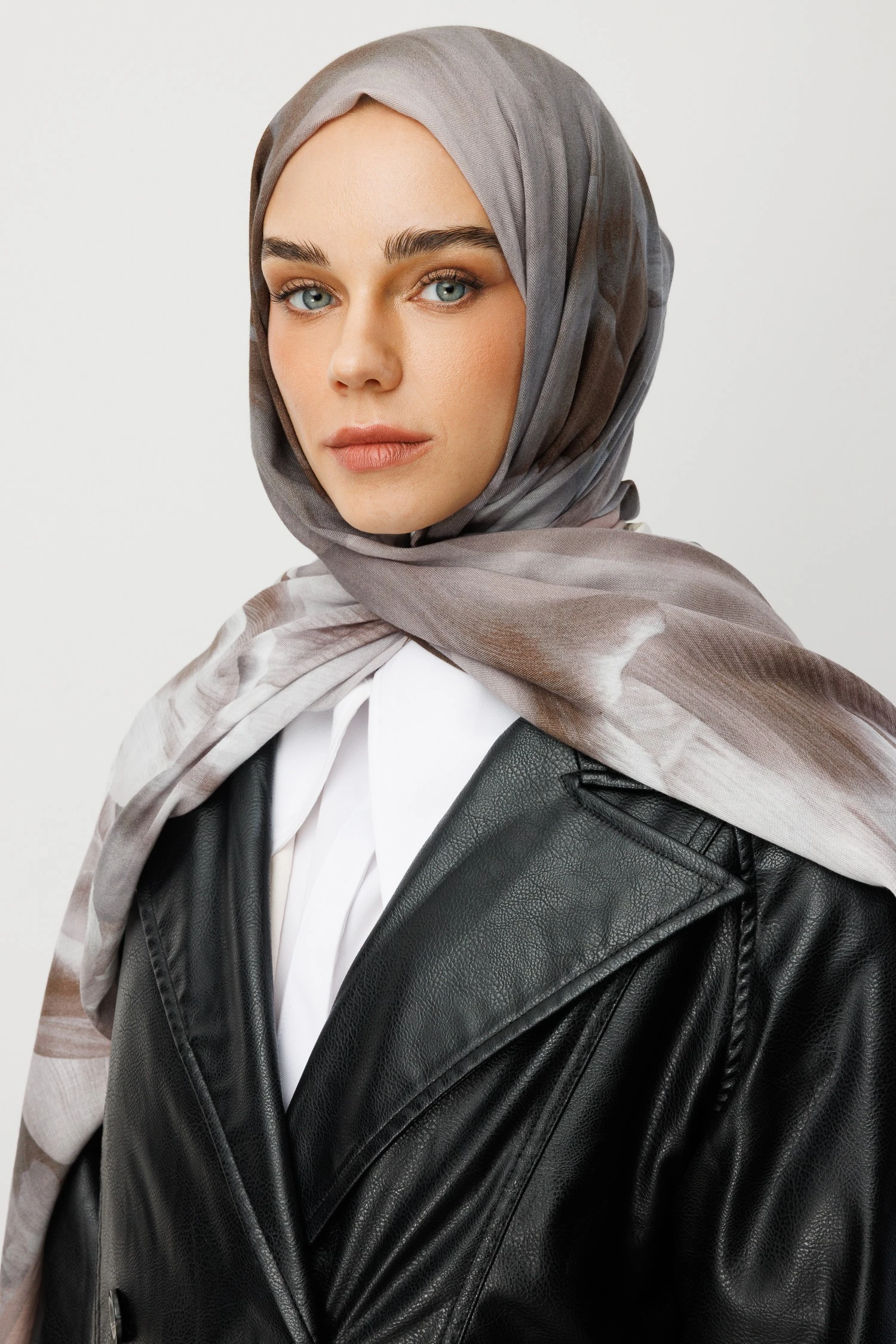 Fleur Desen Rami Şal - Vizon