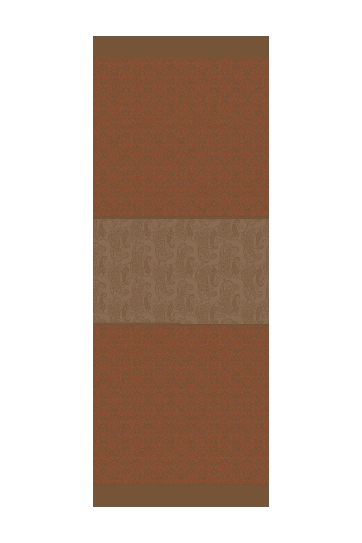 Nora Pattern Double-Sided Shawl - Dark Khaki-Cinnamon