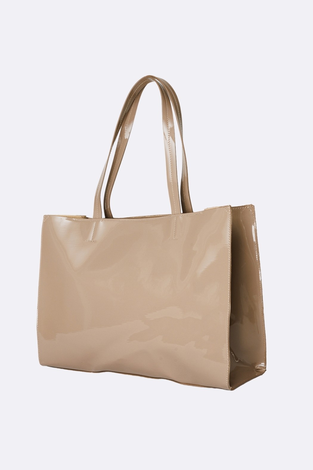 Lindy Patent Leather Bag - Beige