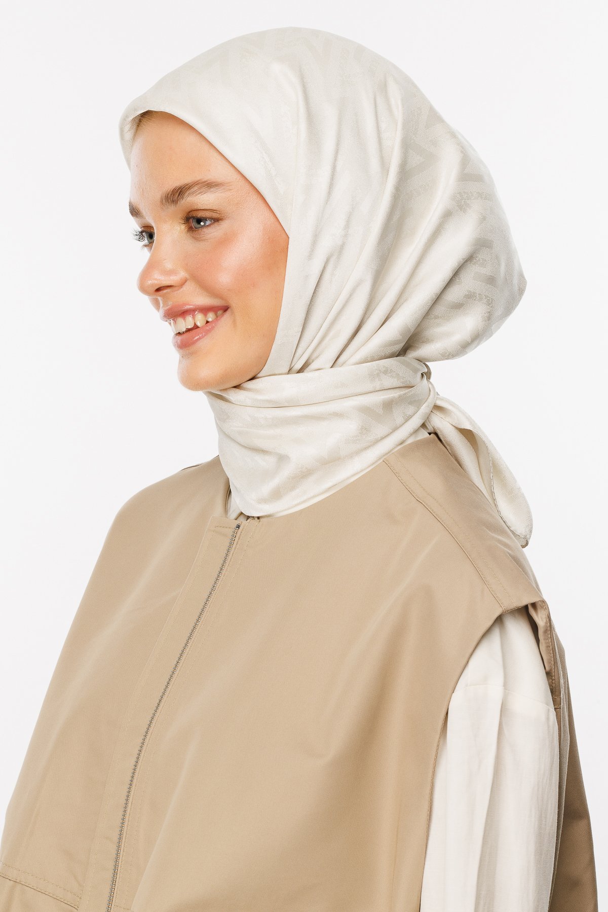 Nova Pattern Luxury Jacquard Scarf - Pearl