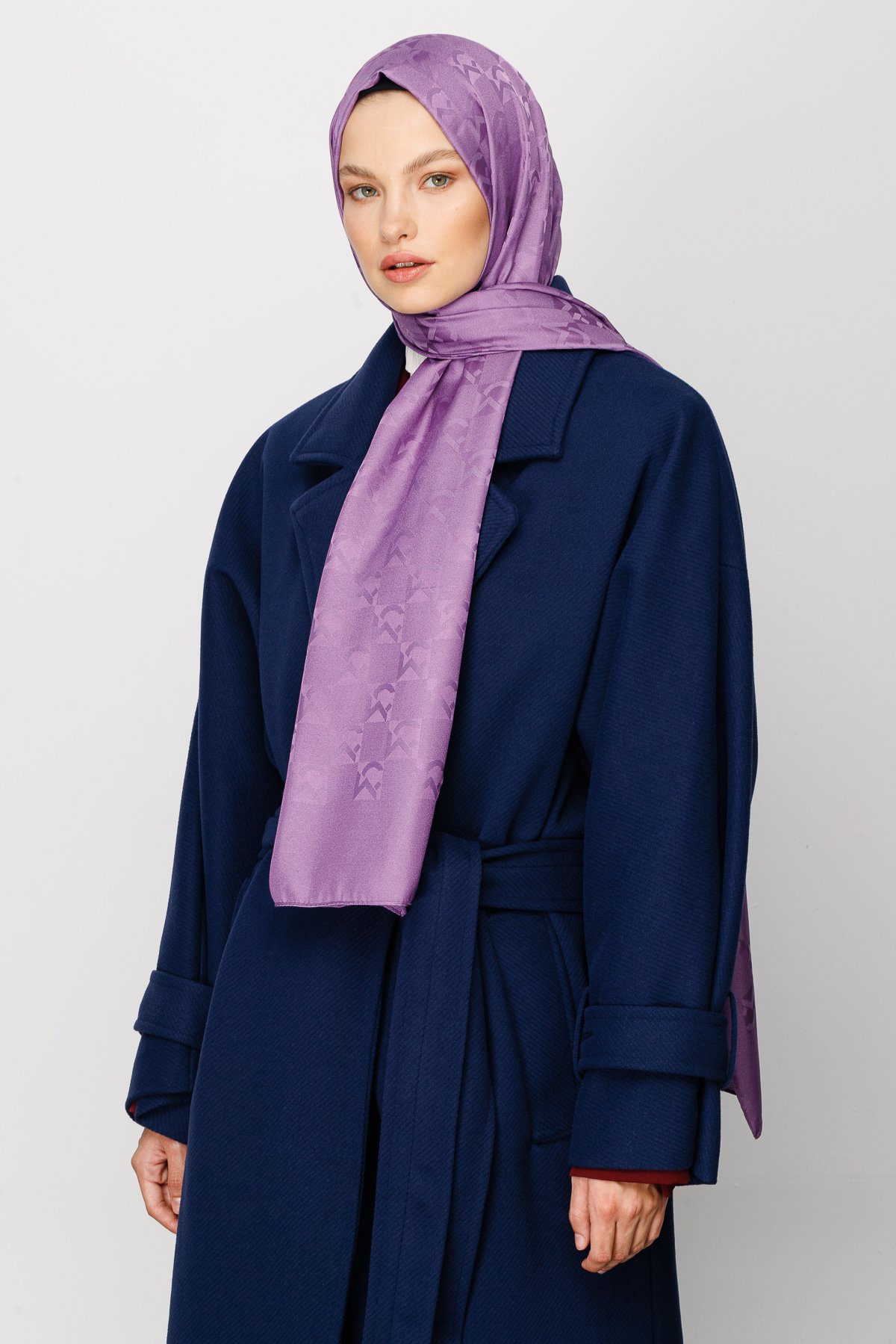 MC Pattern Jacquard Shawl - Lavender